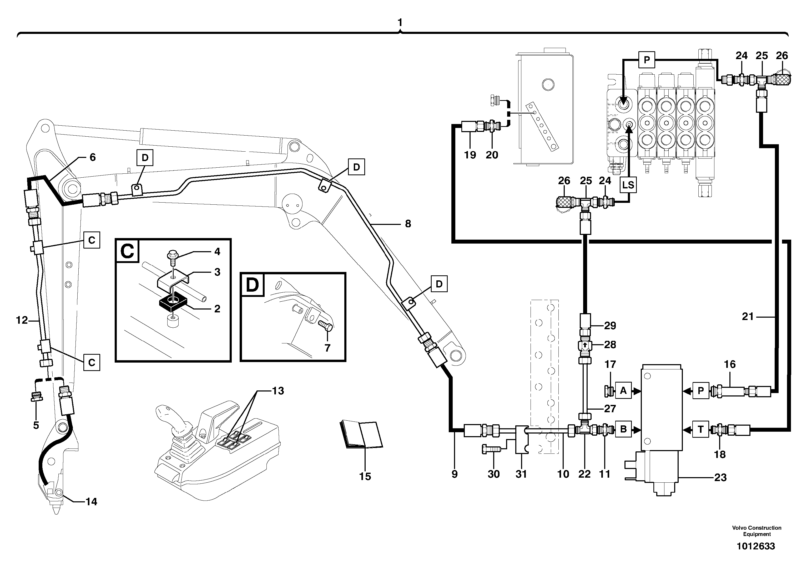 Hydraulic circuit ( snap-action attachment ) — volvo parts diagram