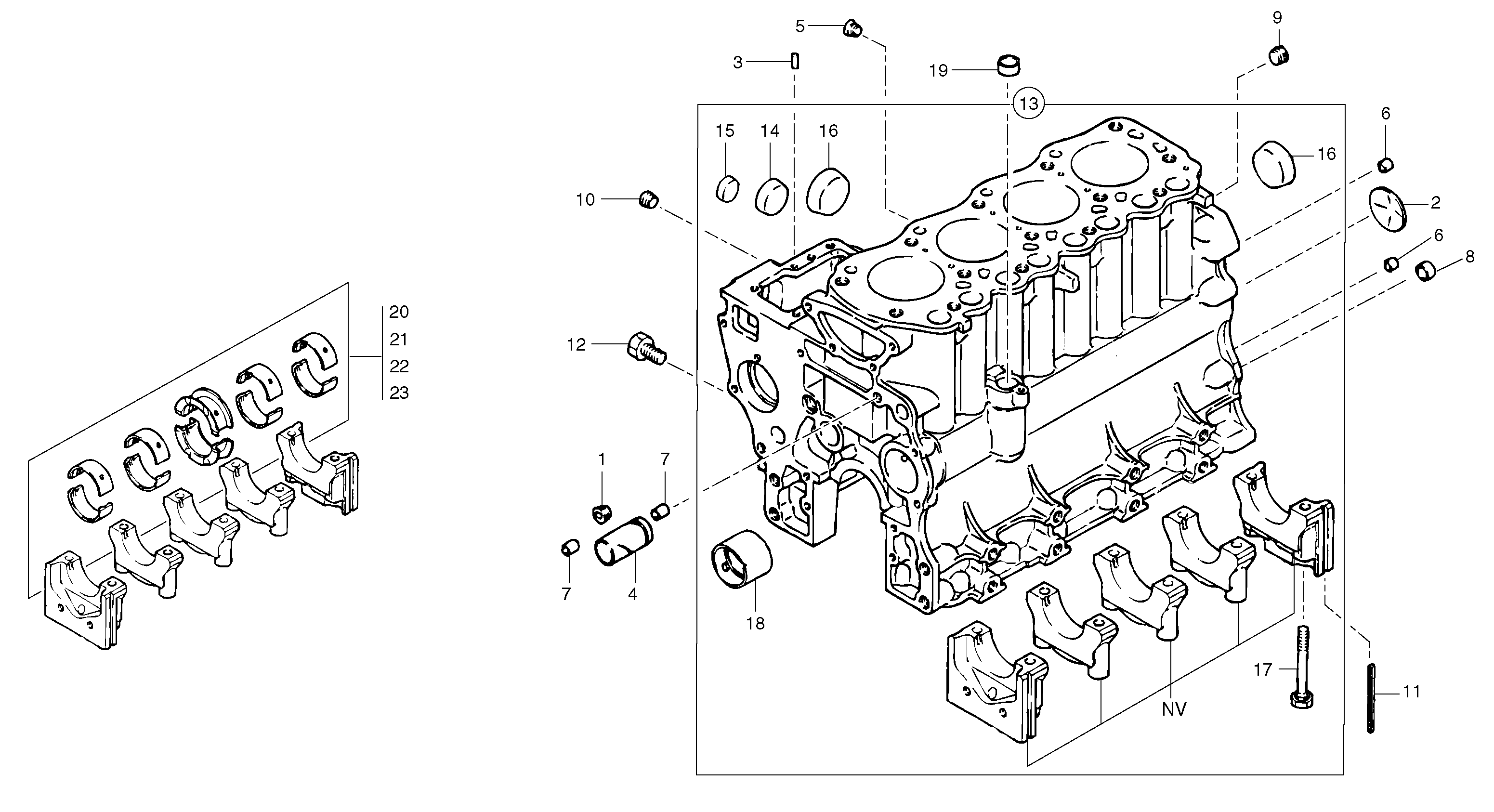Cylinder block — volvo parts diagram