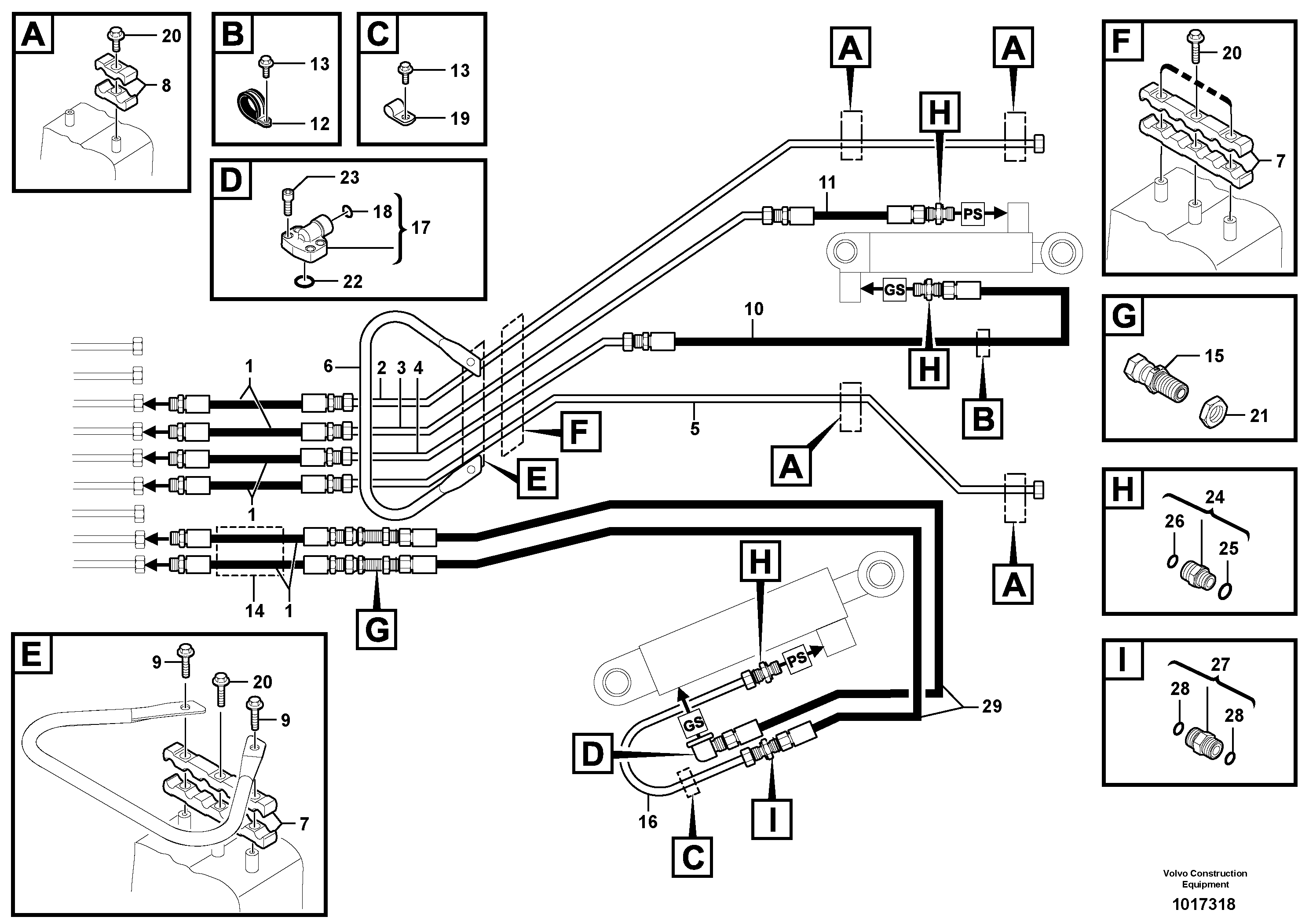 Hydraulic circuit ( boom ) — volvo parts diagram