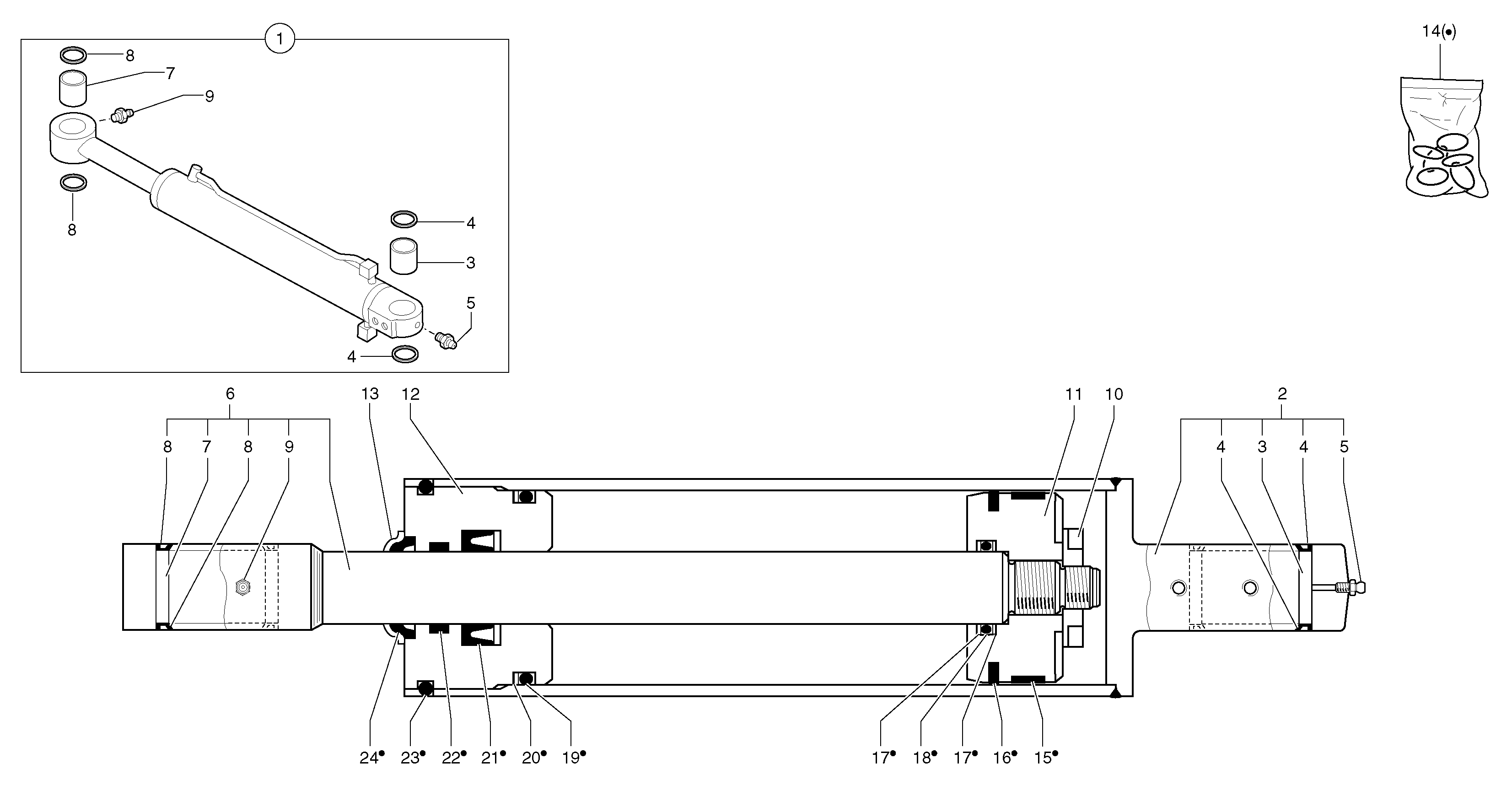 Bucket cylinder — volvo parts diagram
