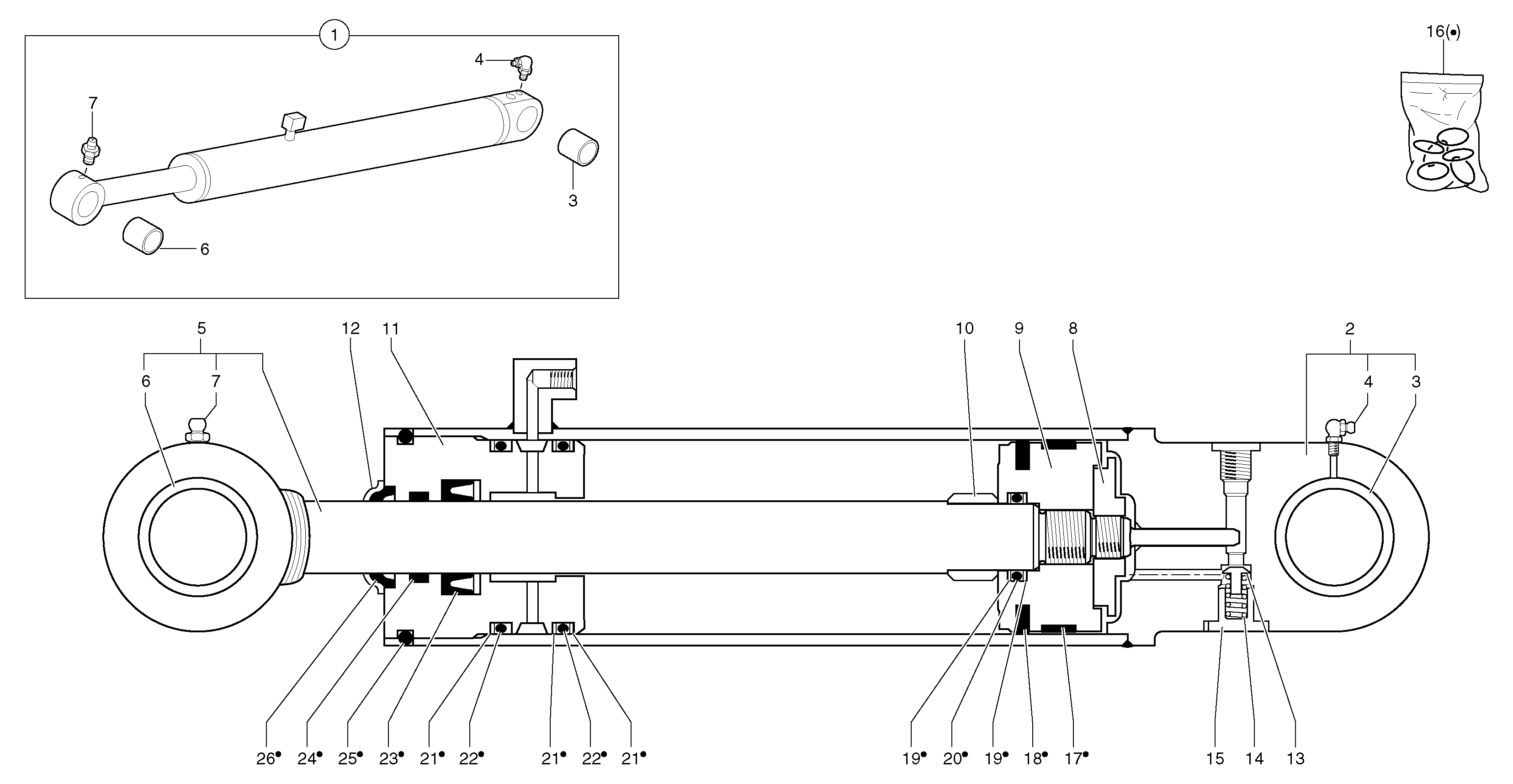 Boom offset cylinder — volvo parts diagram