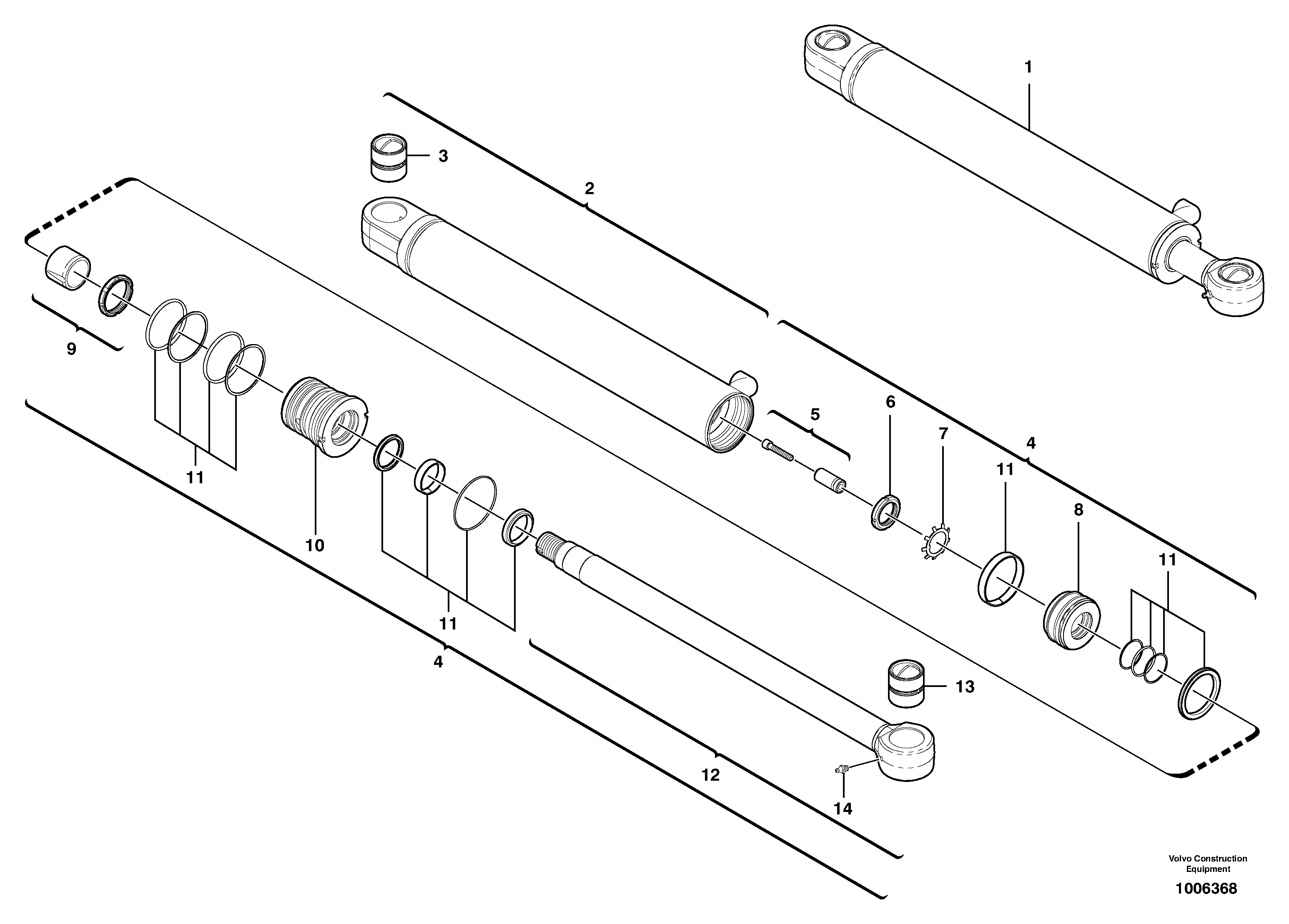 Boom offset cylinder — volvo parts diagram