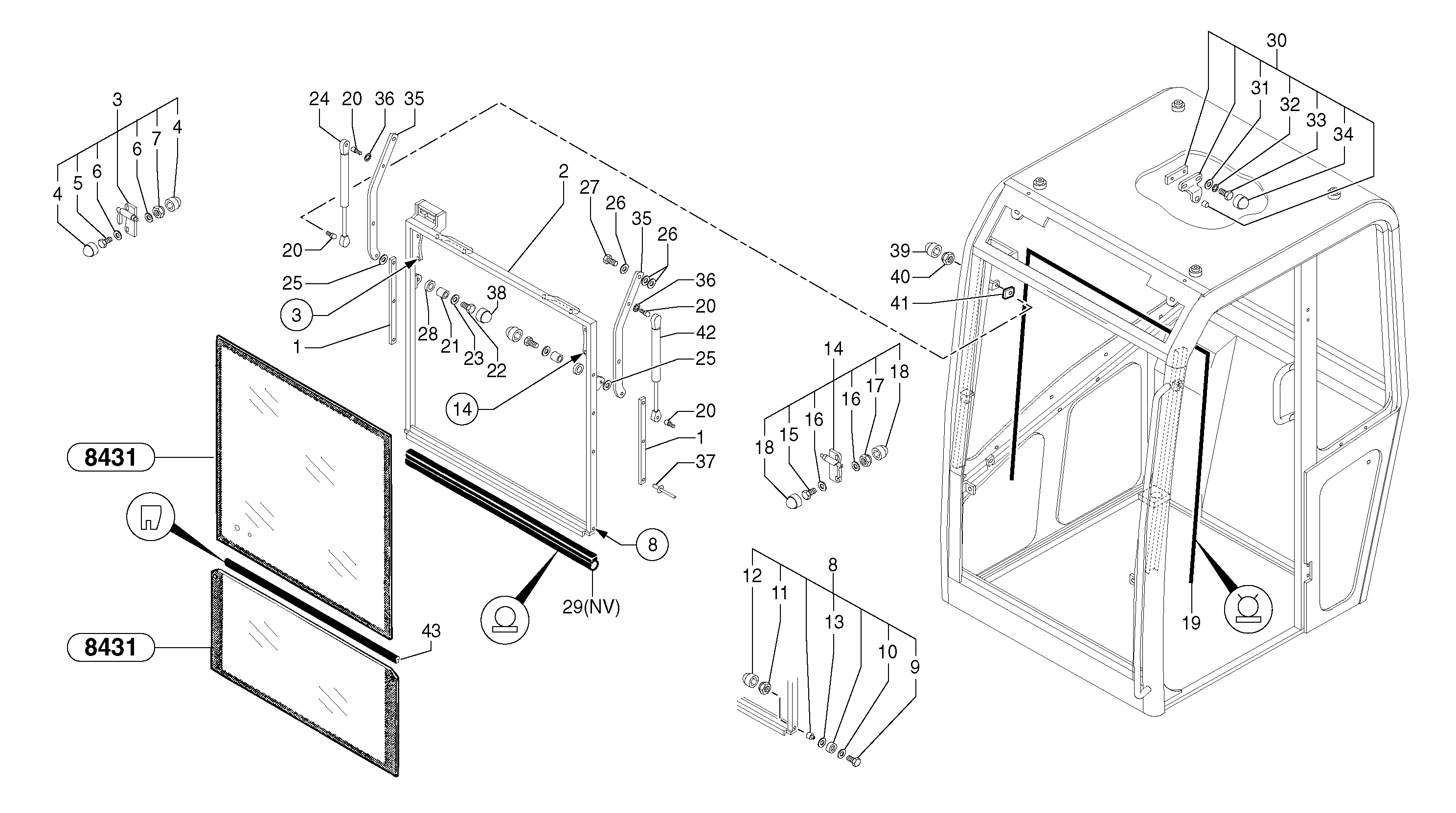 Cab : sliding window ( front ) — volvo parts diagram