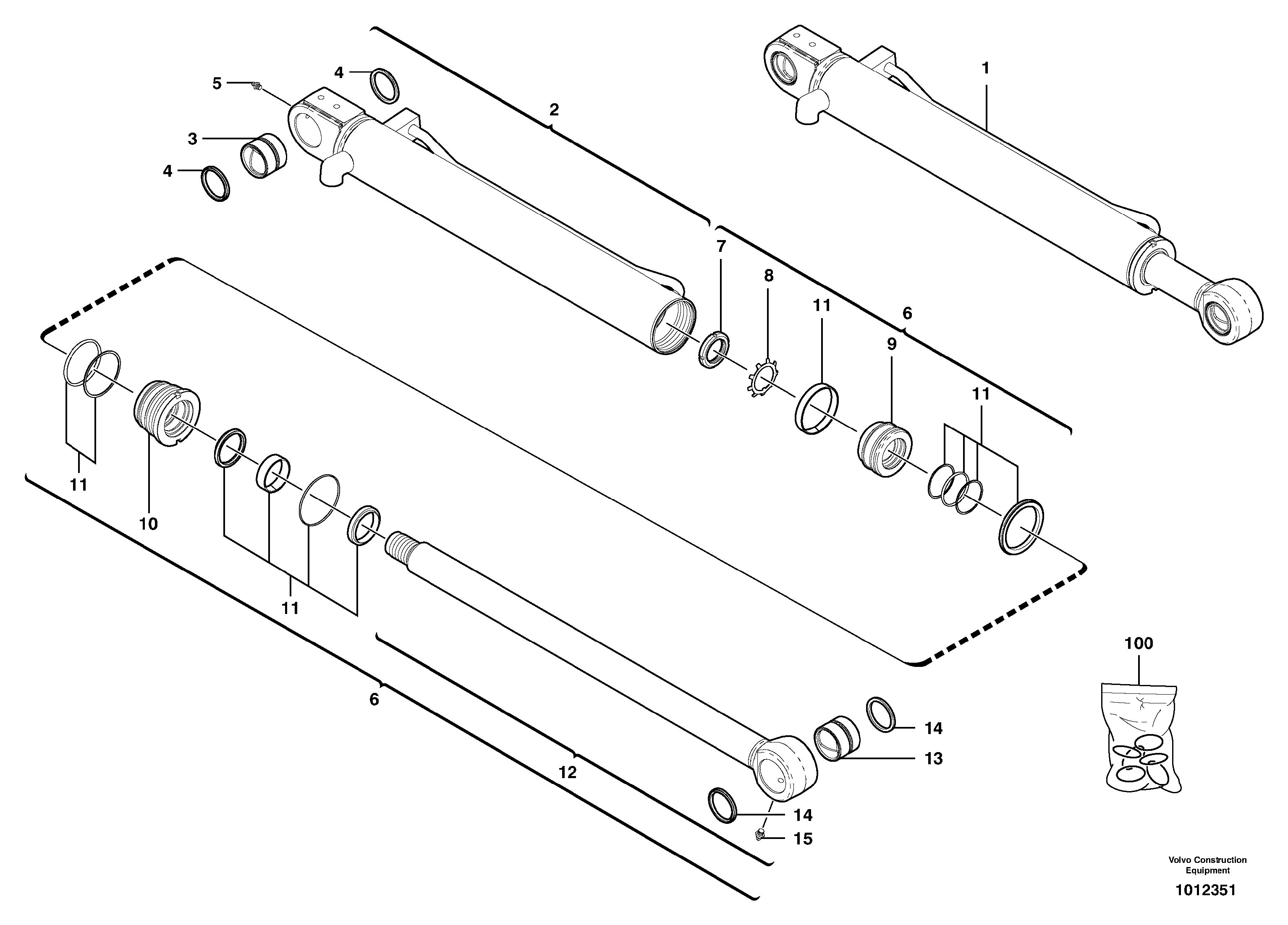Bucket cylinder — volvo parts diagram