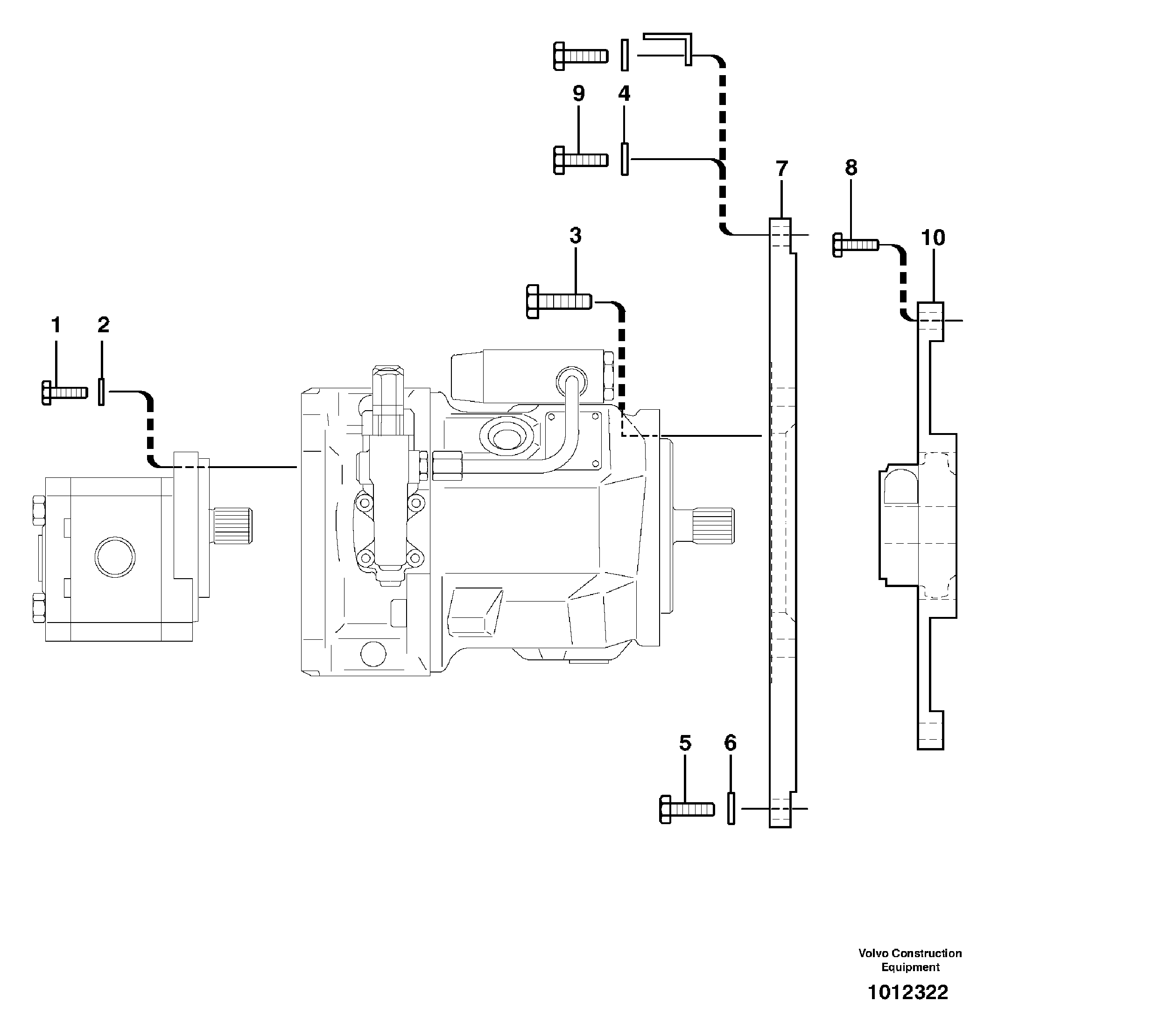 Engine coupling / hydraulic pump — volvo parts diagram