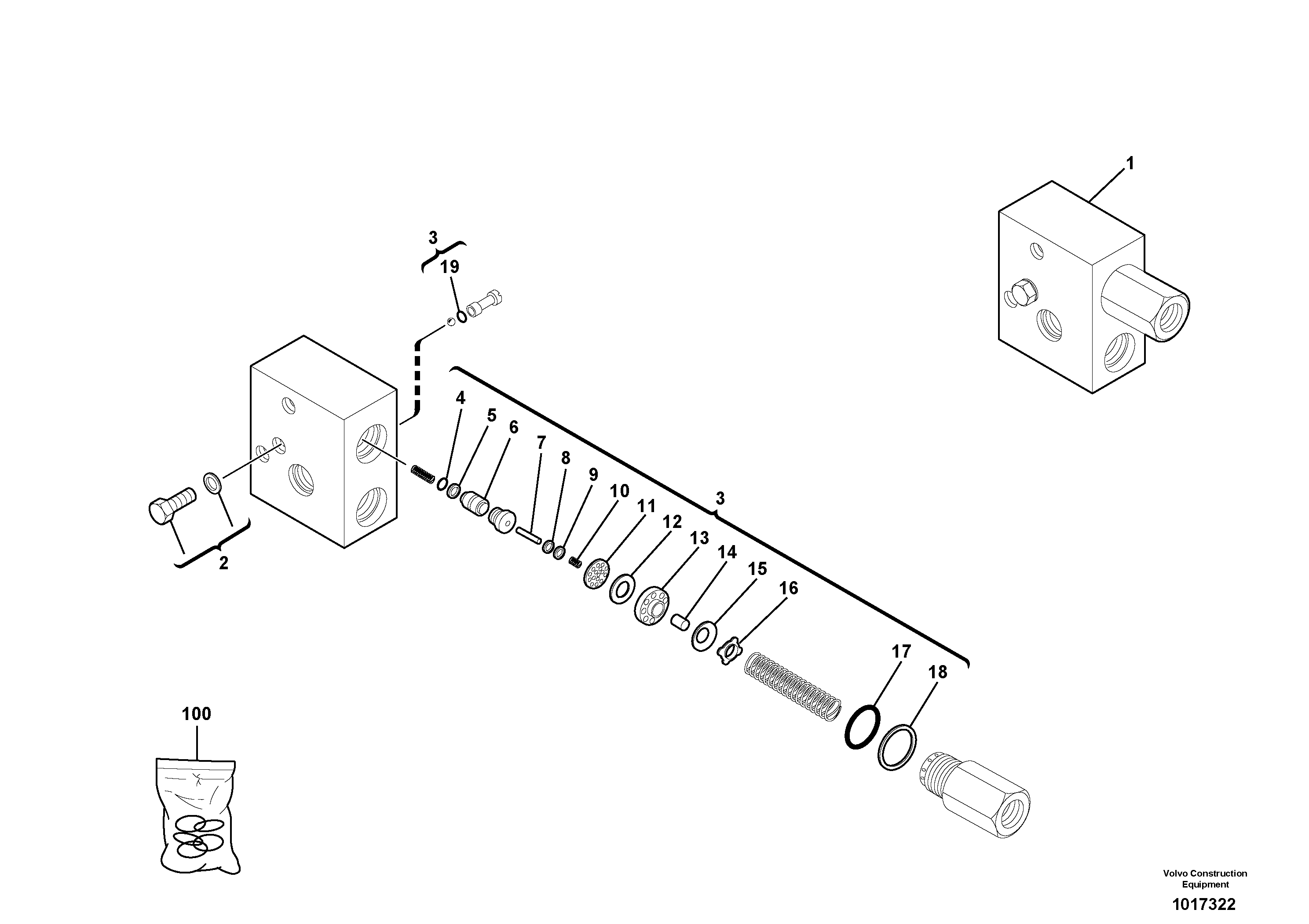 Safety valve ( dipper arm cylinder ) — volvo parts diagram