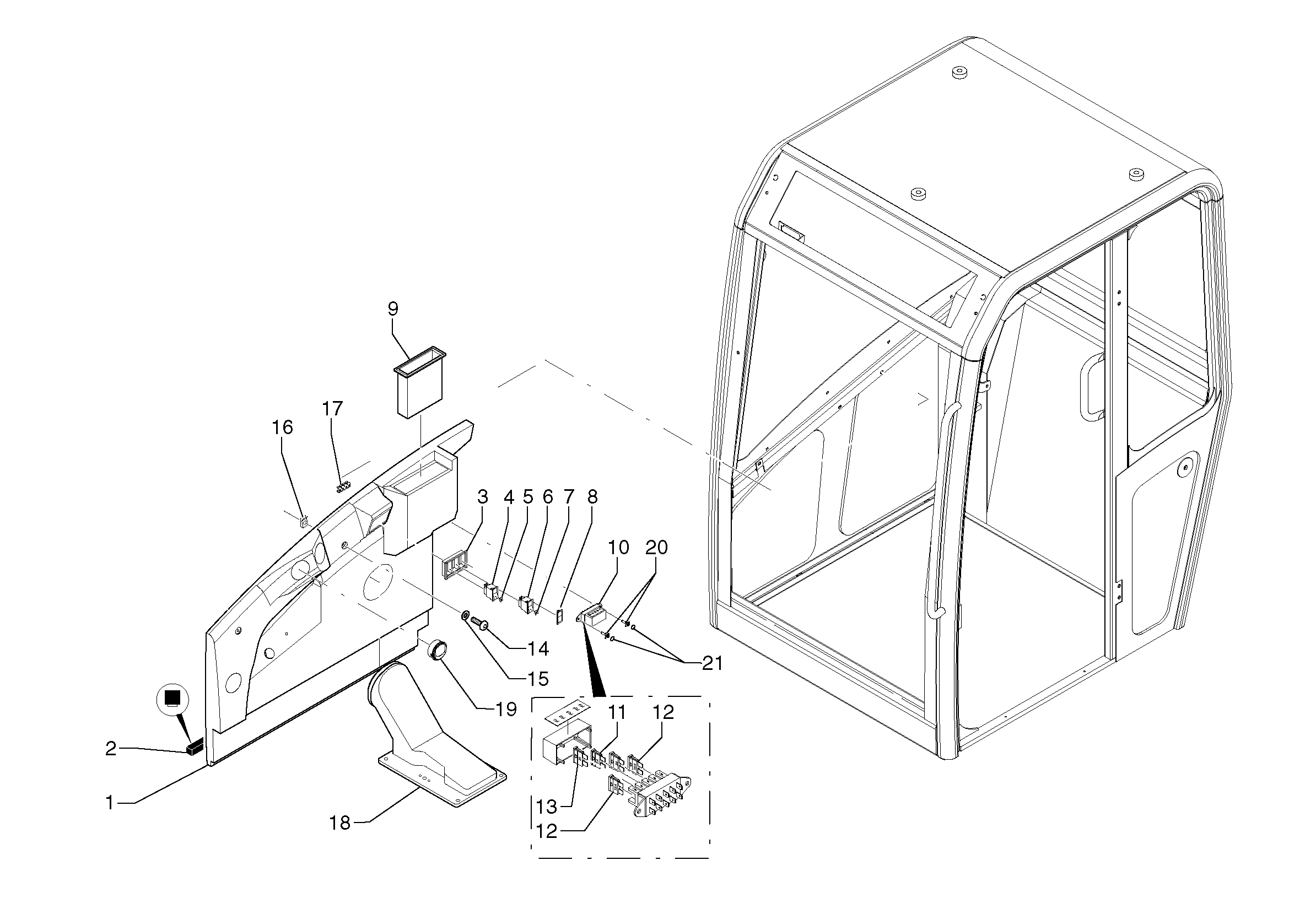 Cab : console — volvo parts diagram
