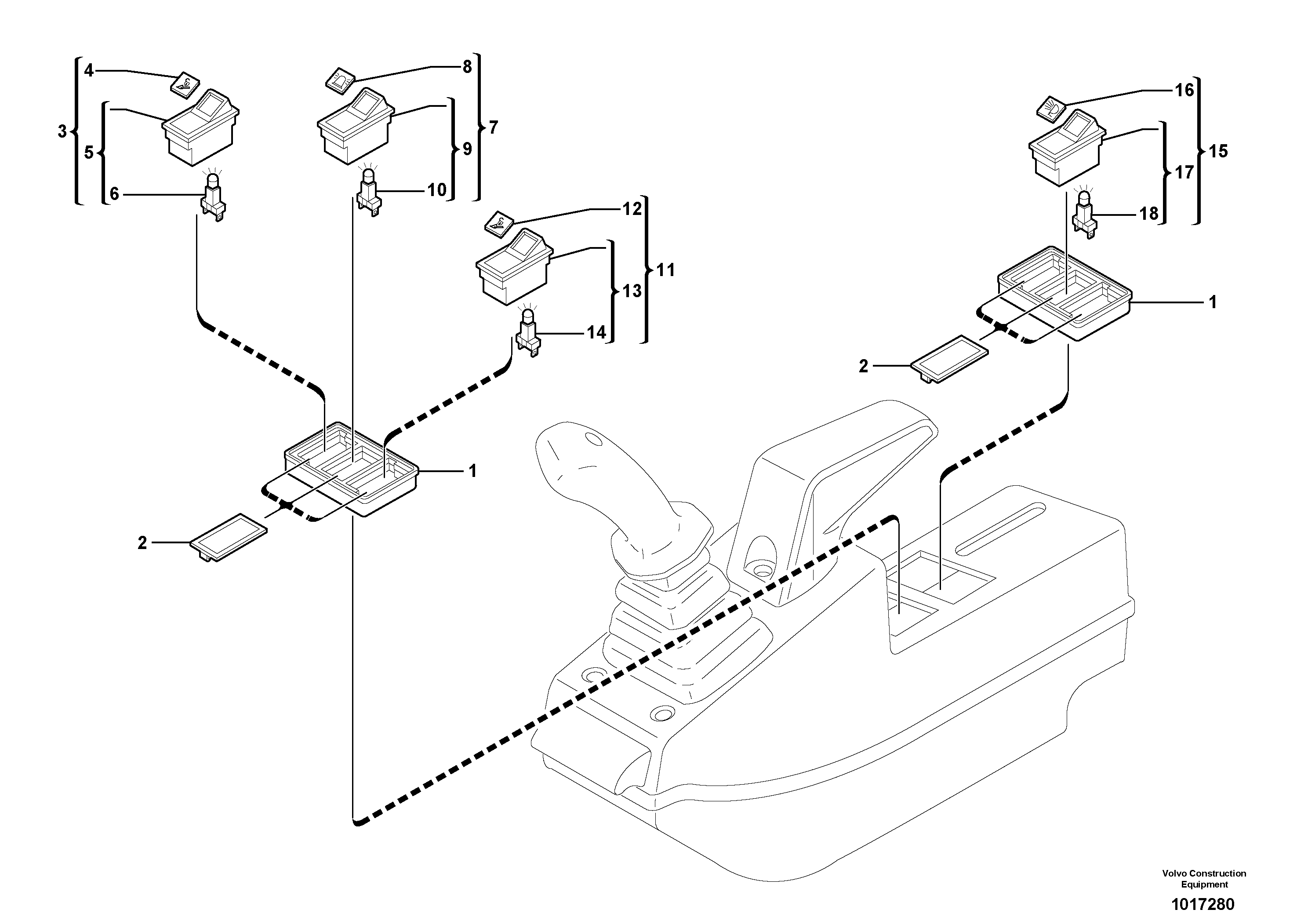 Operator's station : instrument panel ( left ) — volvo parts diagram