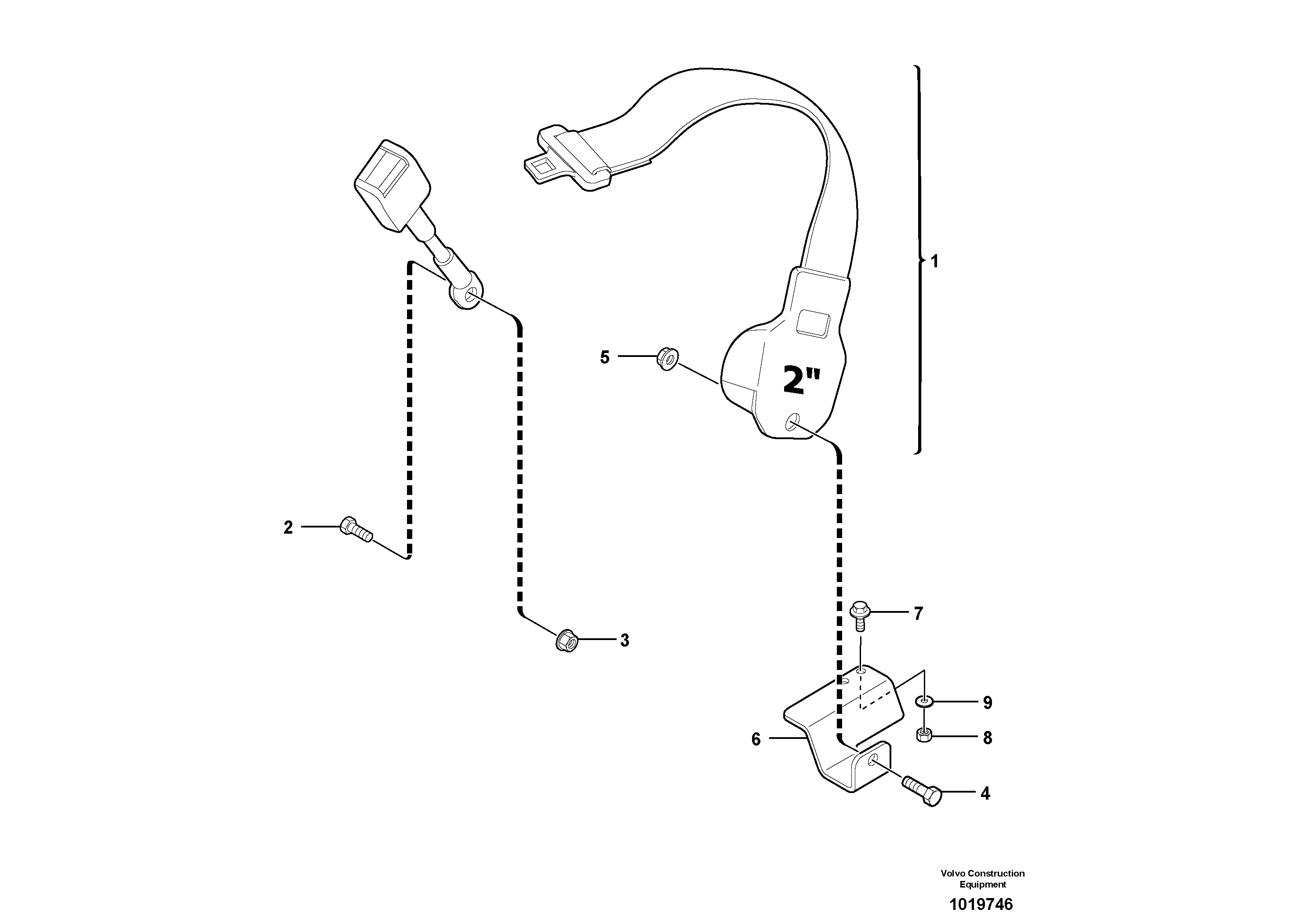 Safety belt 2 " — volvo parts diagram