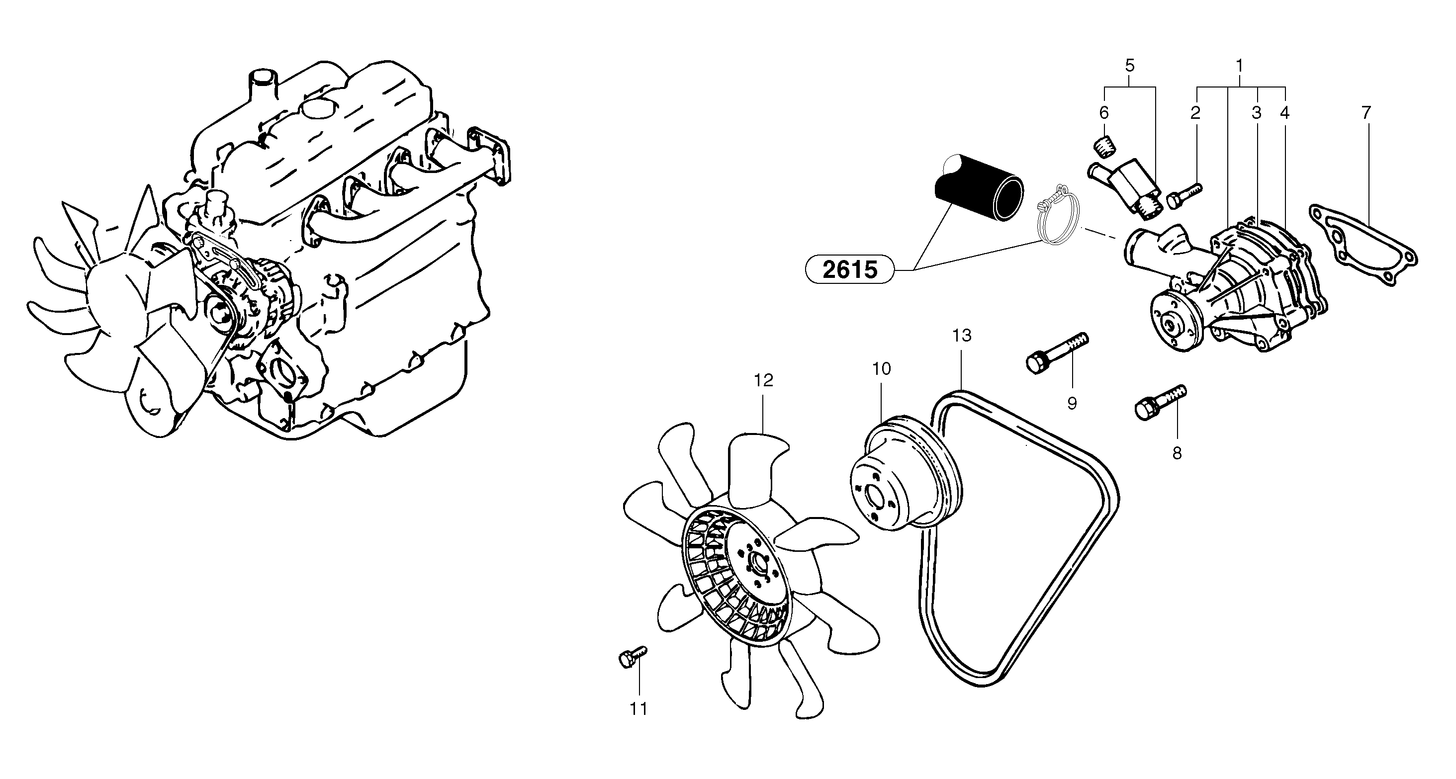 Water pump — volvo parts diagram