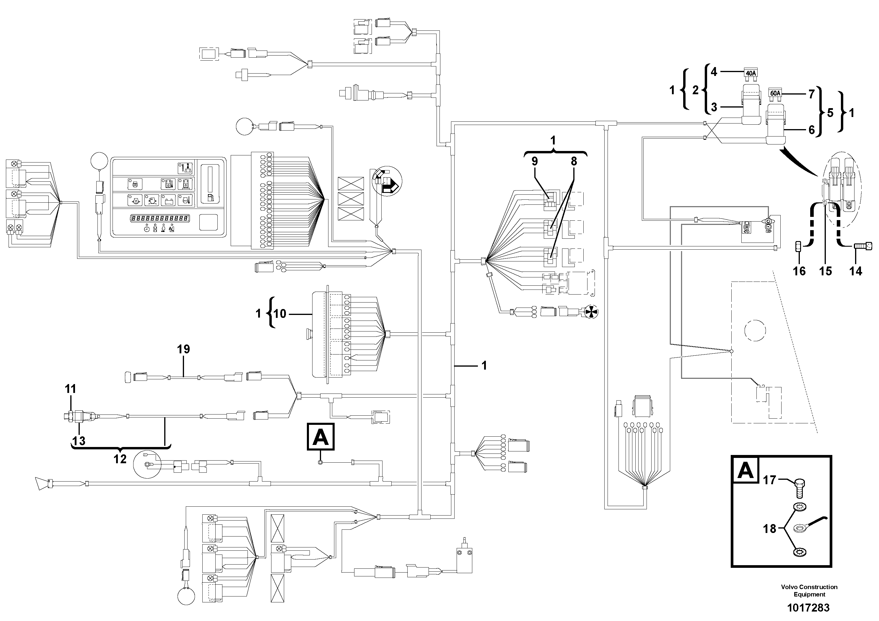 Electrical system (front) / with Puma — volvo parts diagram