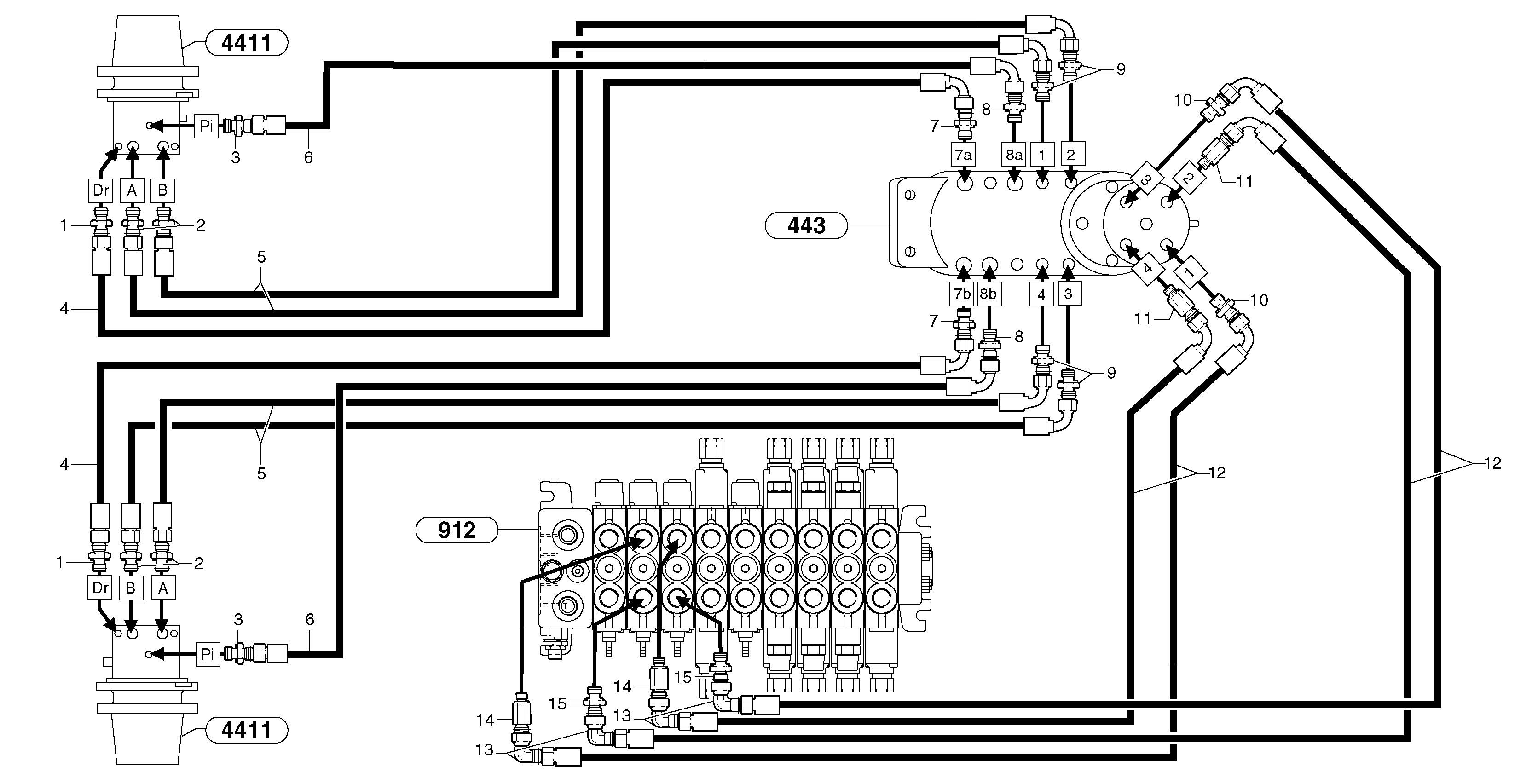 Hydr. circuit. ( travelling ) — volvo parts diagram
