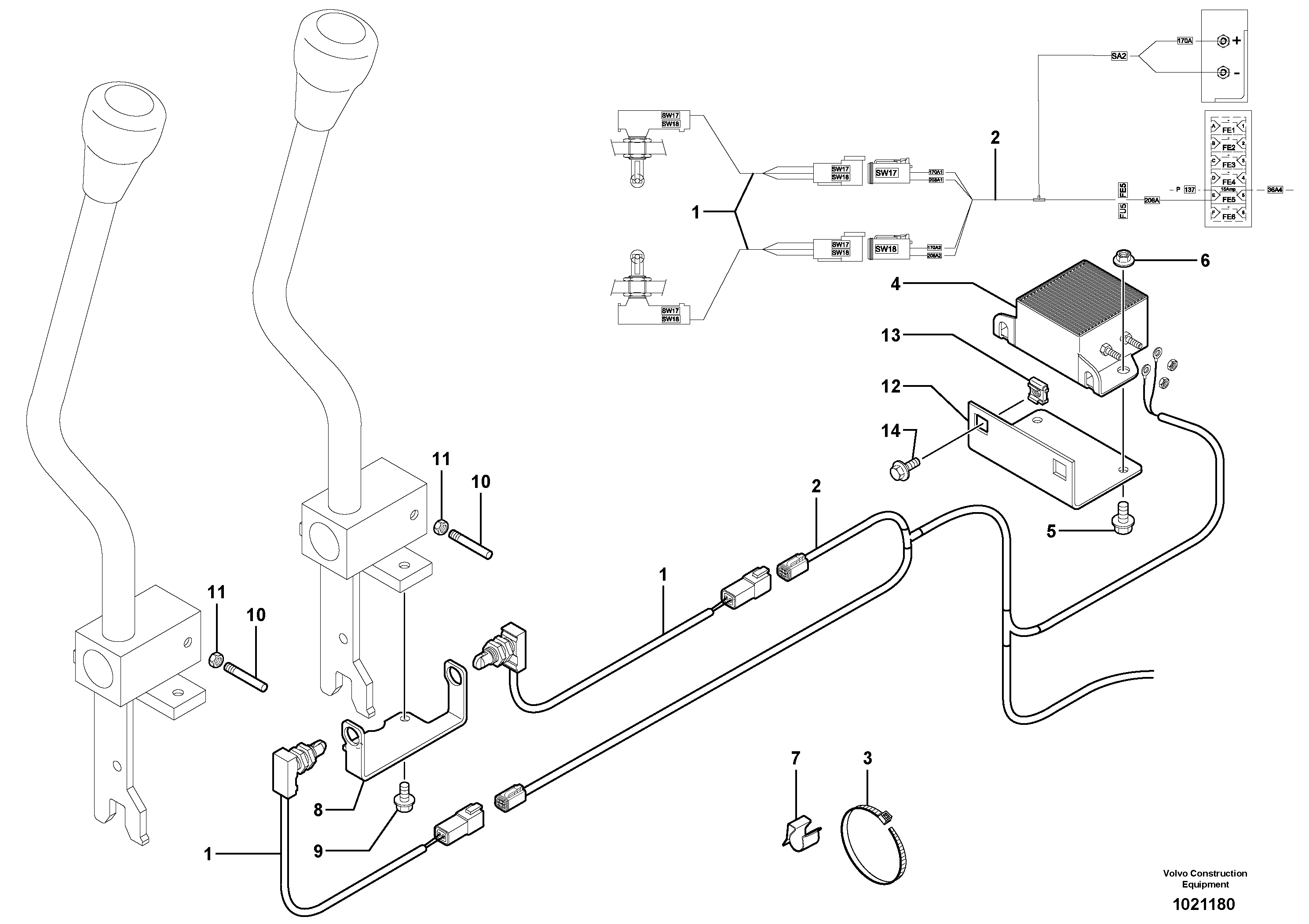 Back-up warning unit — volvo parts diagram