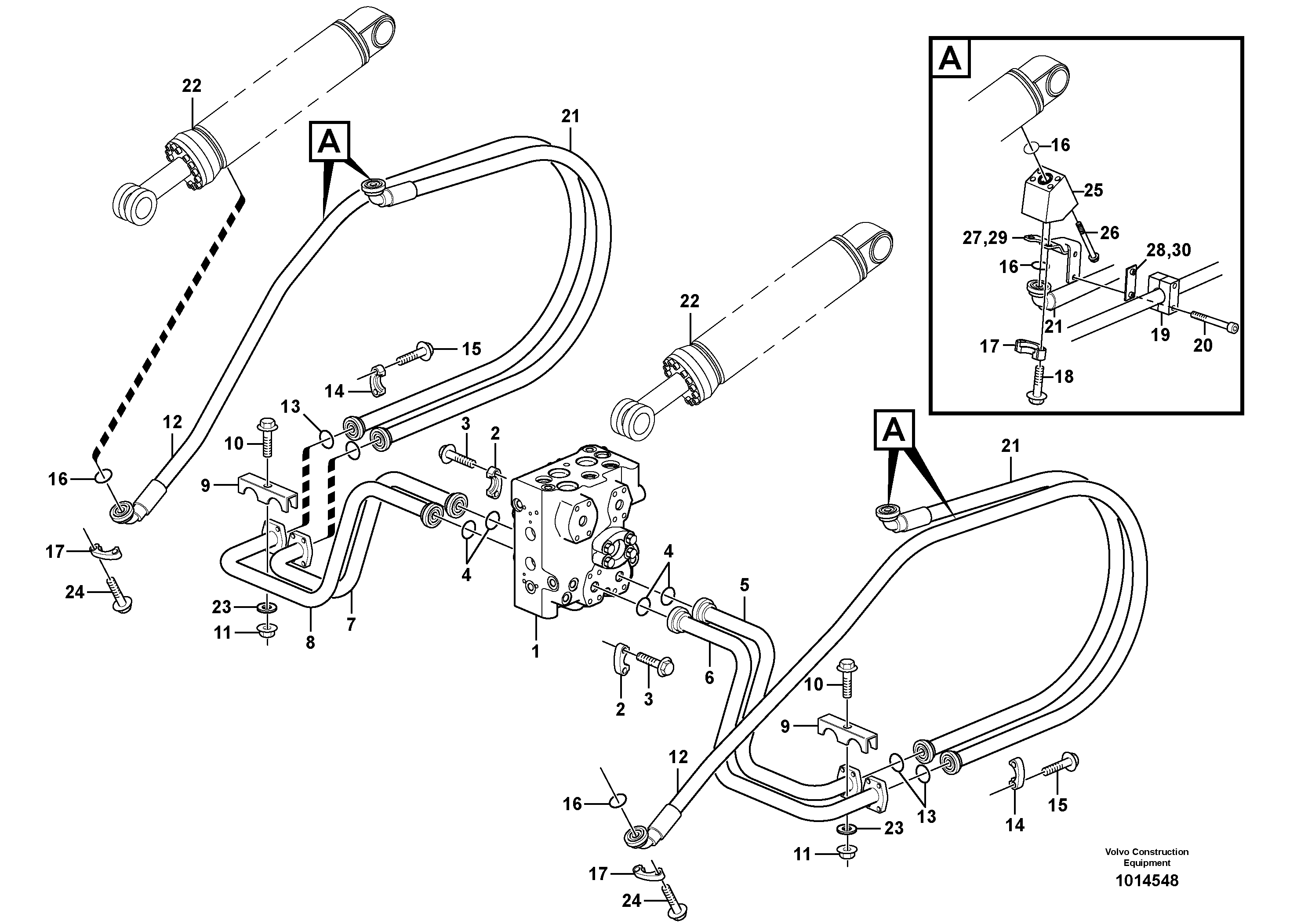 Hydraulic system, lift function  STD, OPEN ROPS — volvo parts diagram