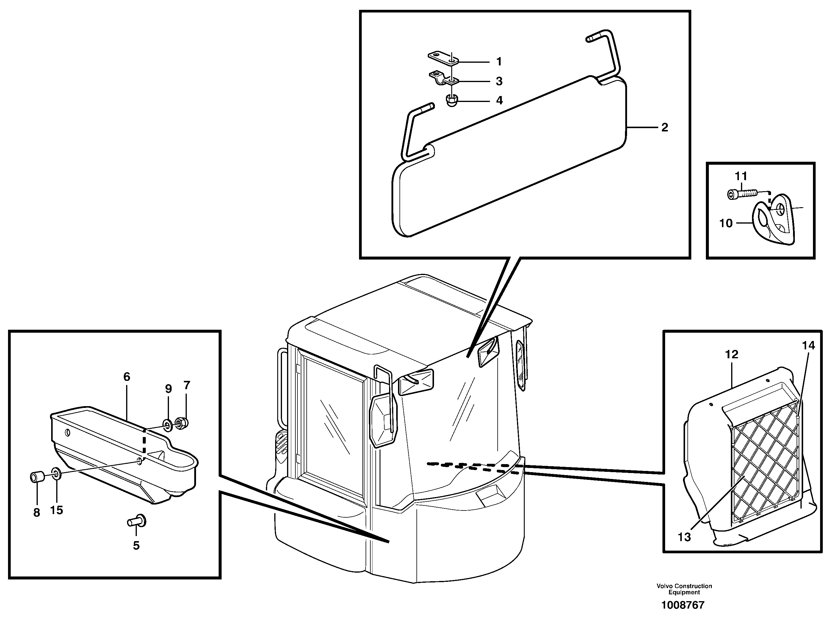 Interior components — volvo parts diagram