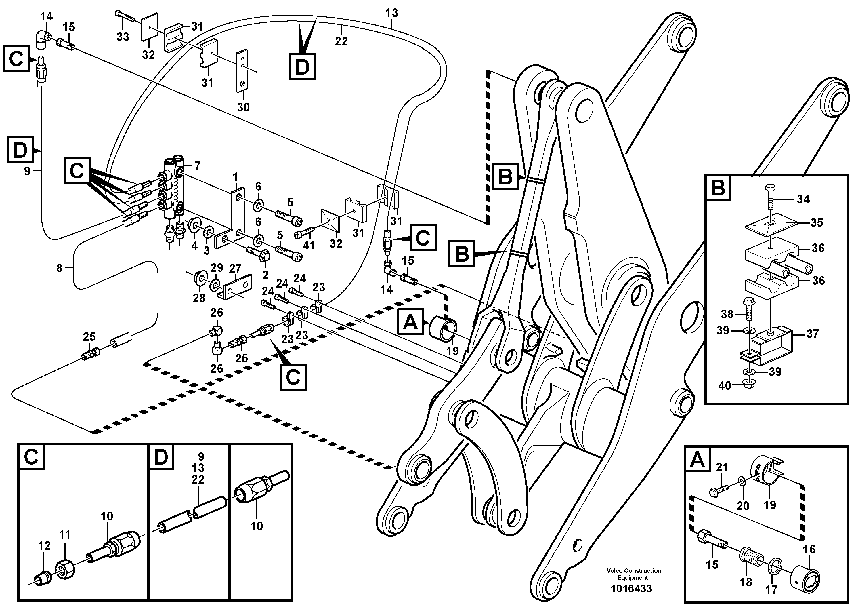 Central lubrication with fitting parts. B3  82531 — volvo parts diagram
