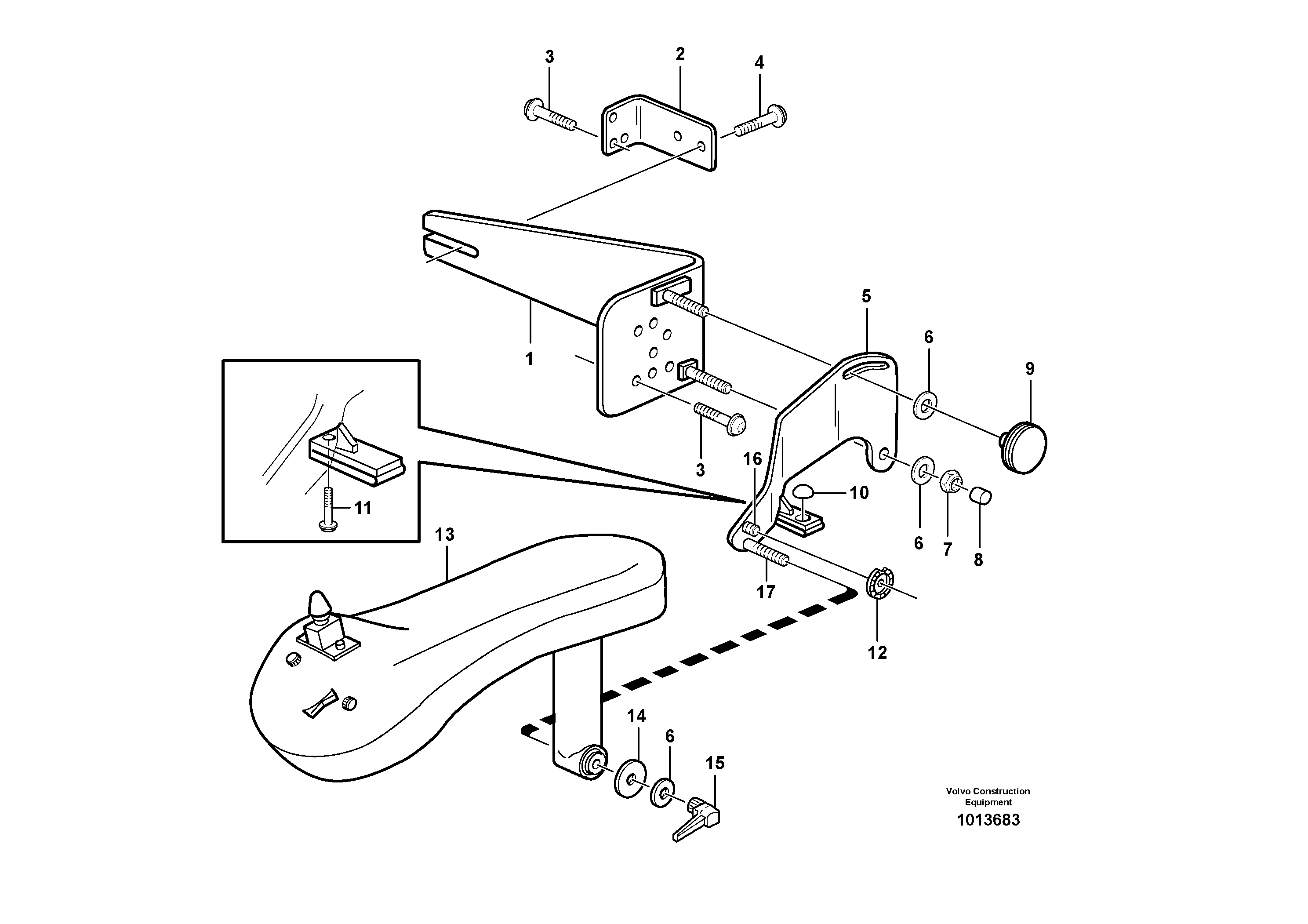 CDC - steering, sheet metal parts.  82057 — volvo parts diagram