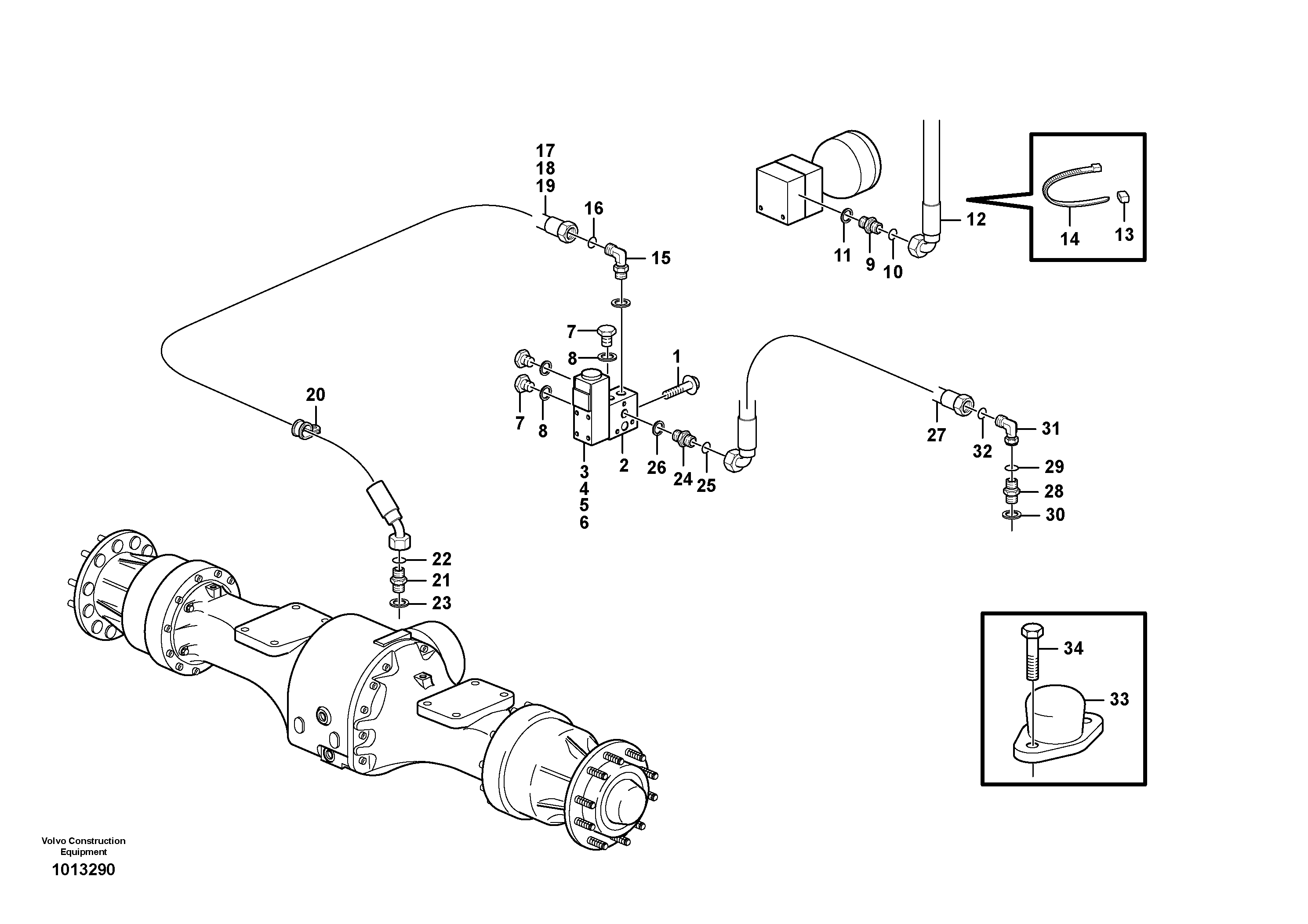 Controls, differential lock  82698 — volvo parts diagram