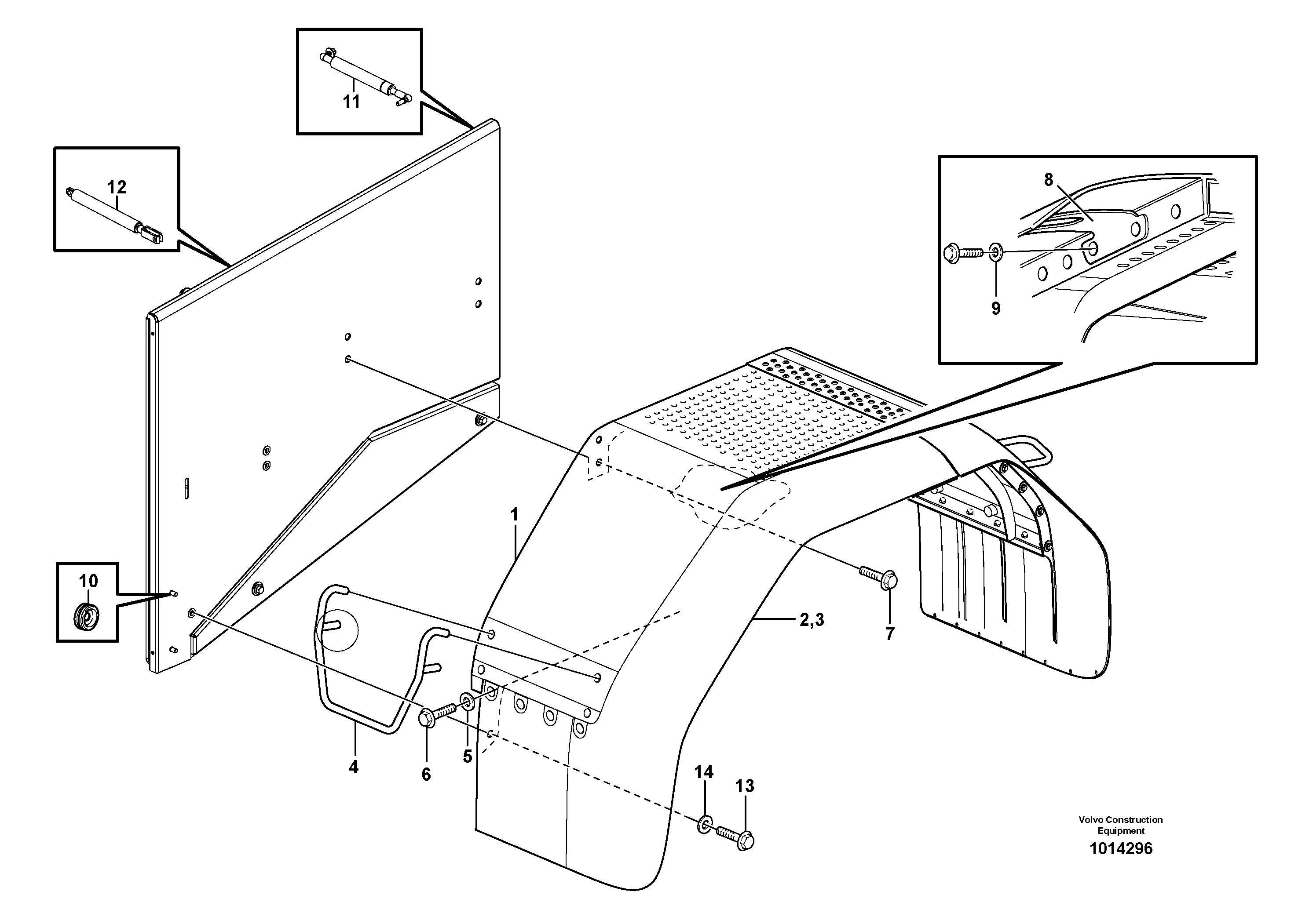 Fender, rear  82539 — volvo parts diagram