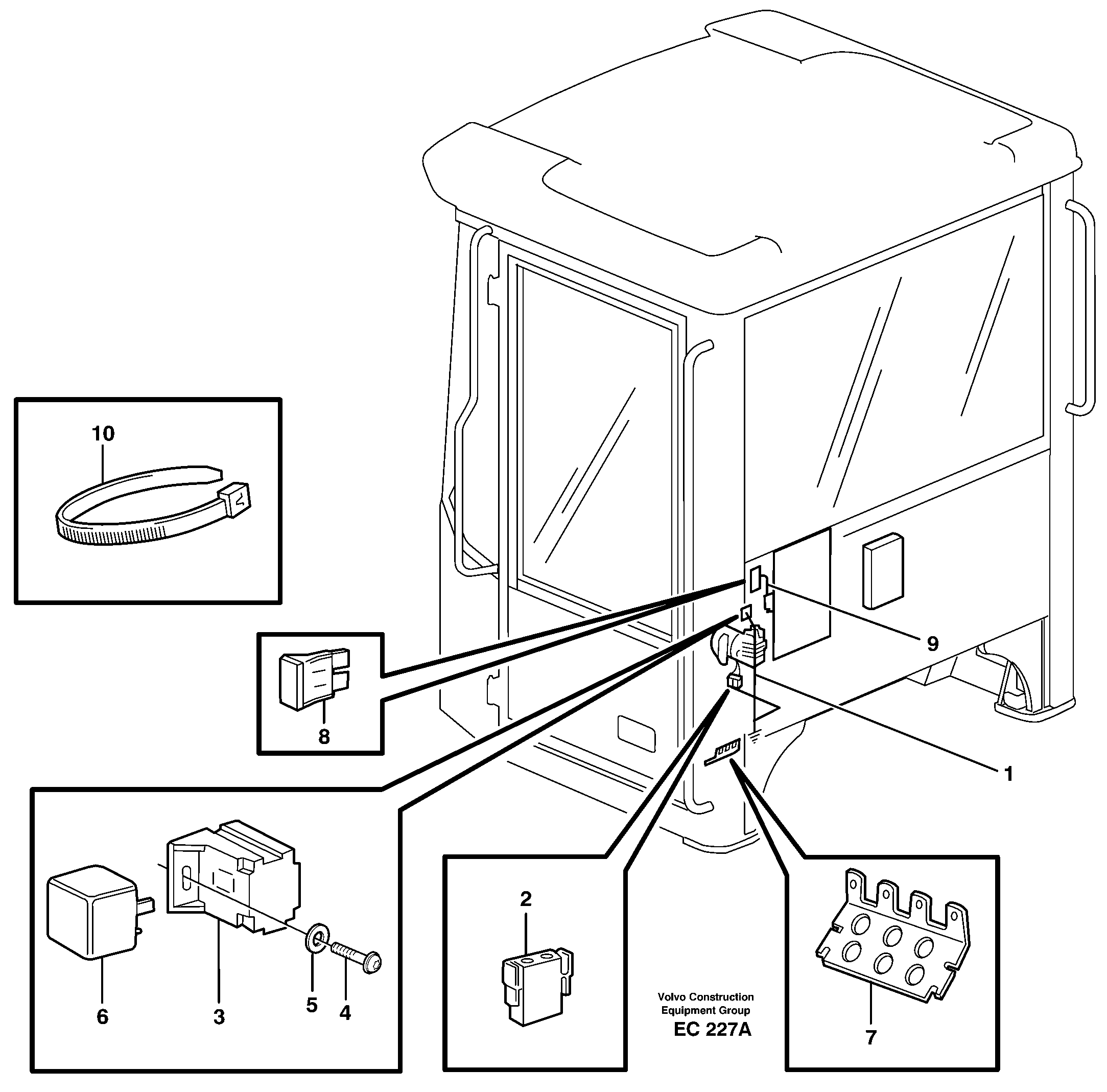 Cable harness, air-suspension seat  80506, 80572, 94909 — volvo parts diagram
