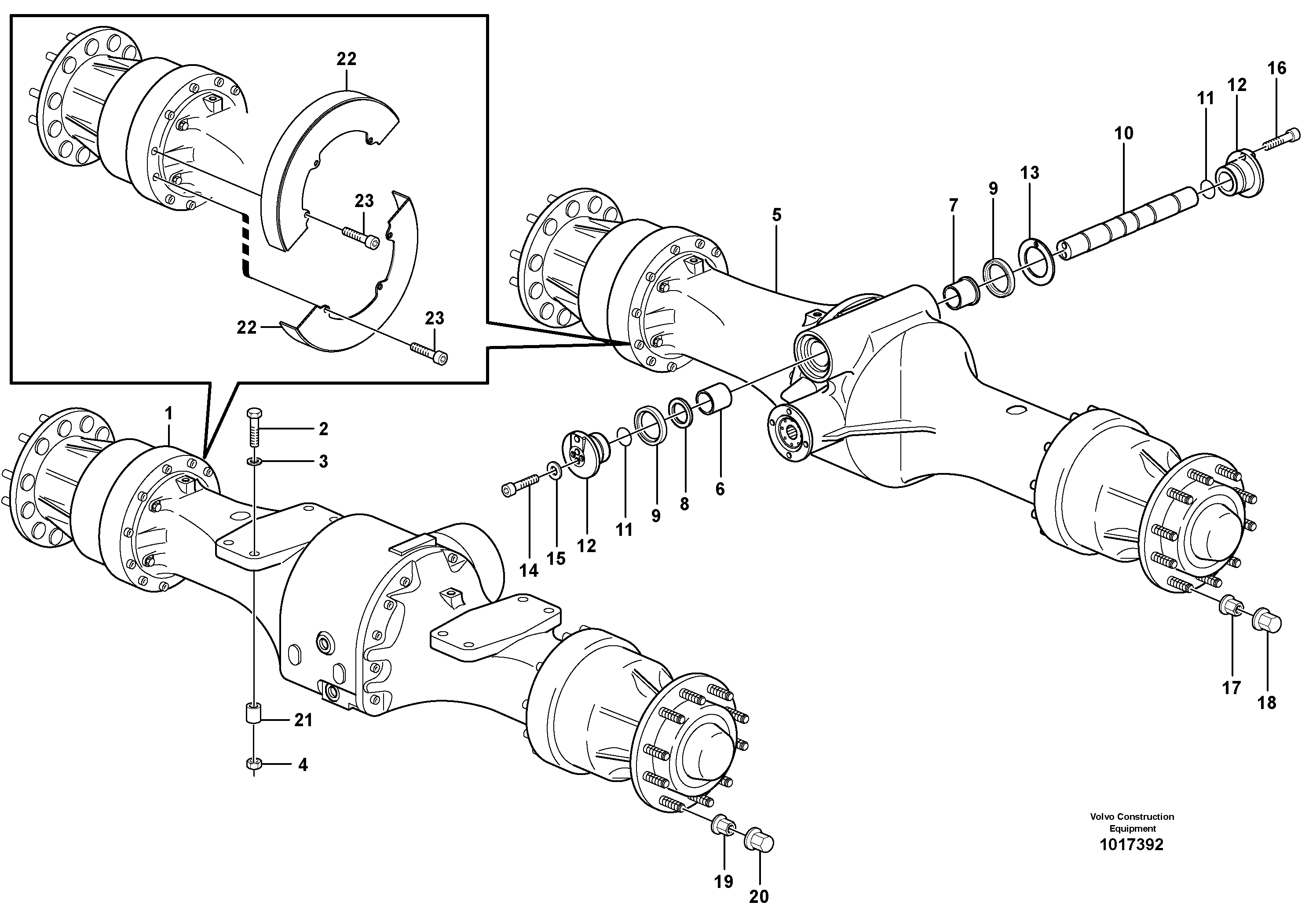 Planet axles with fitting parts — volvo parts diagram