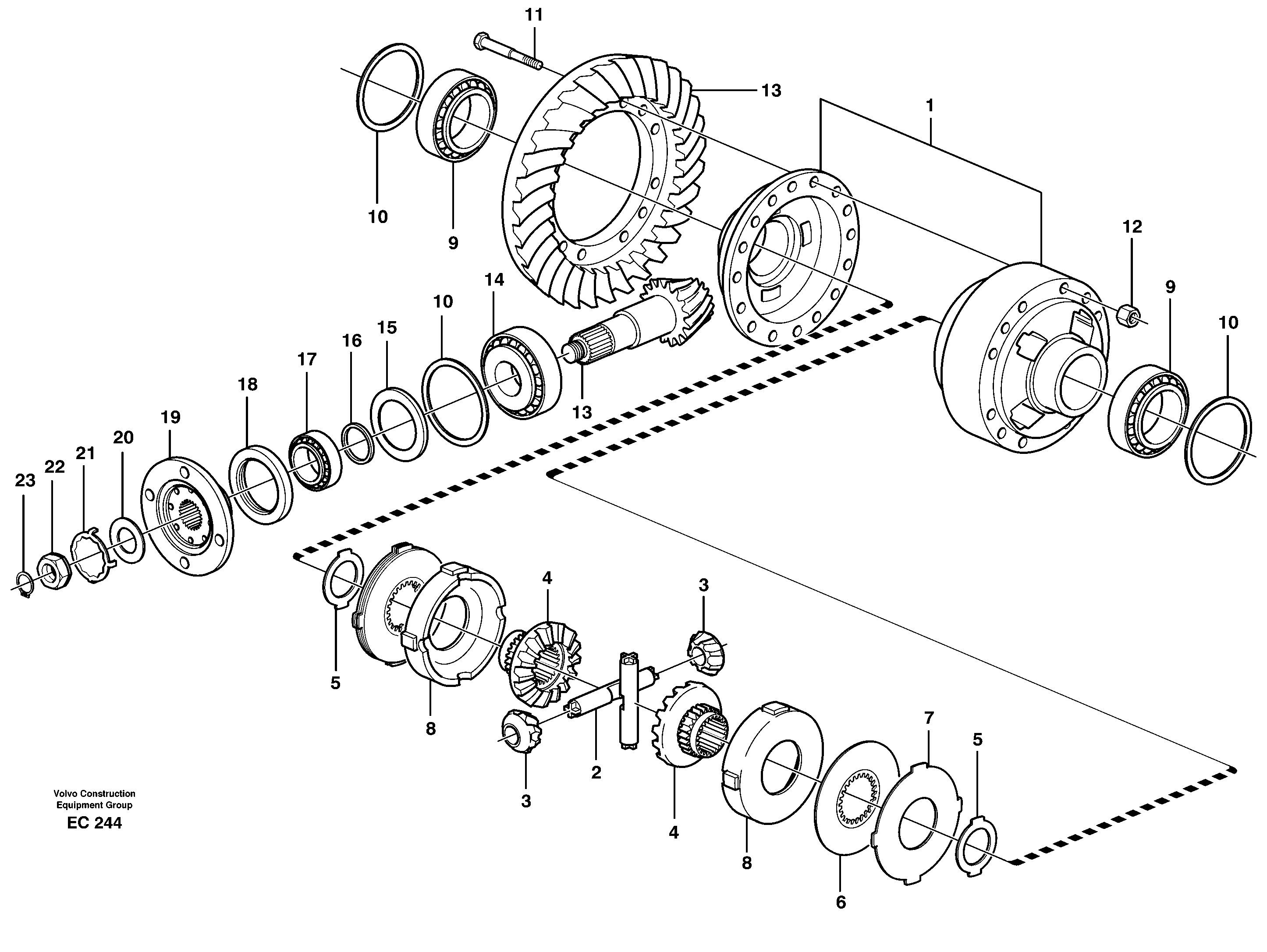 Final drive, rear  23932 (80952) — volvo parts diagram