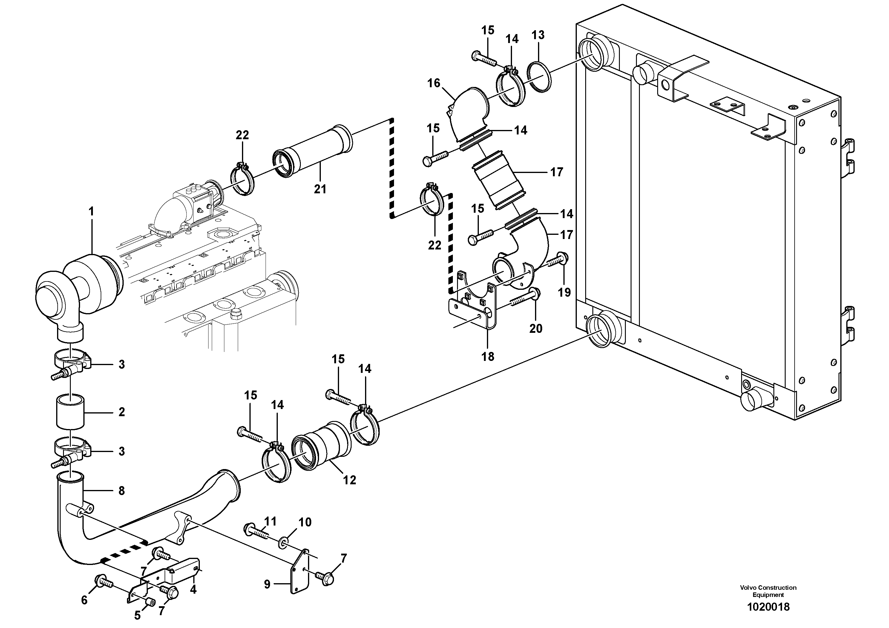 Intercooler  STD, OPEN ROPS — volvo parts diagram