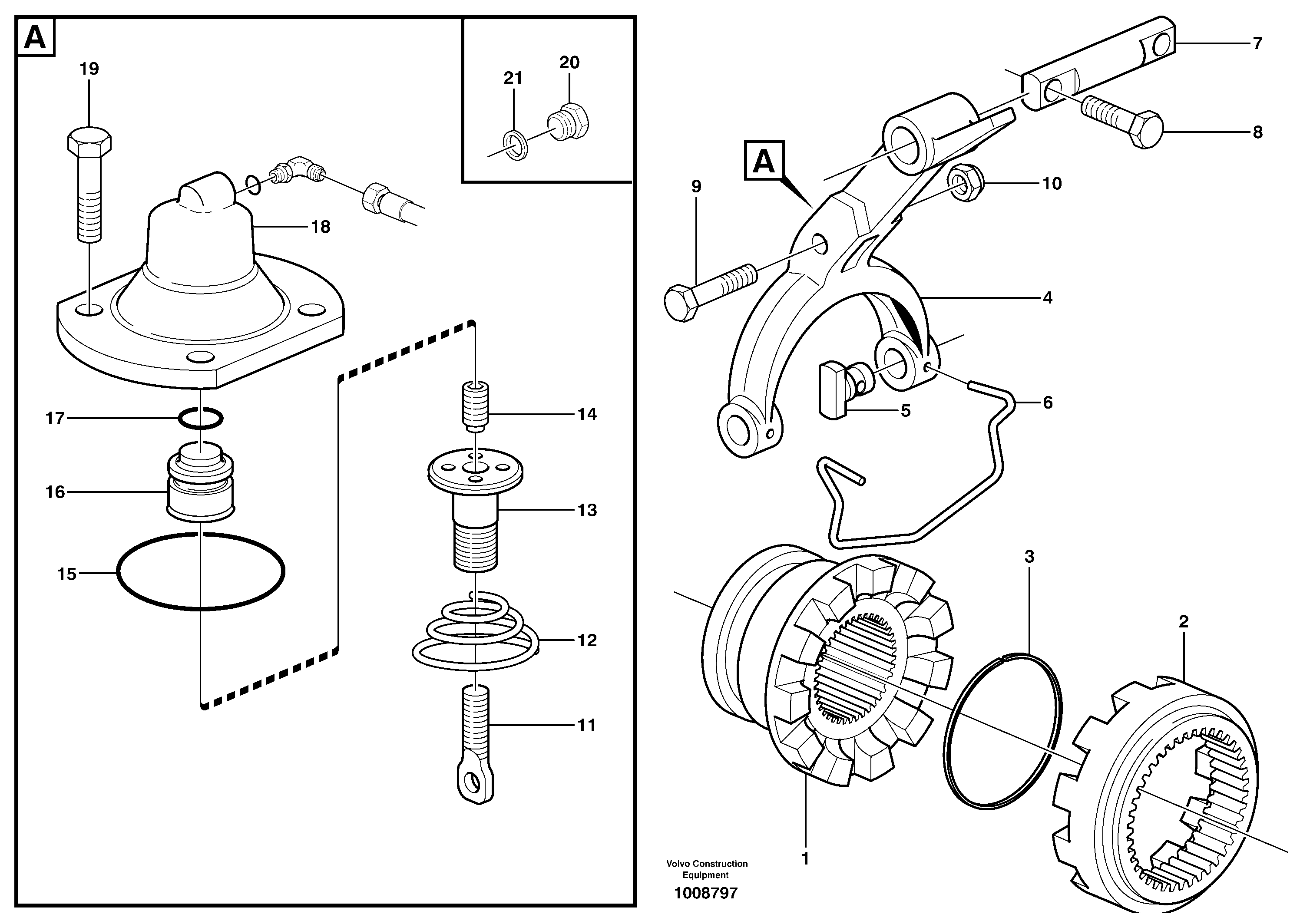 Differential lock — volvo parts diagram