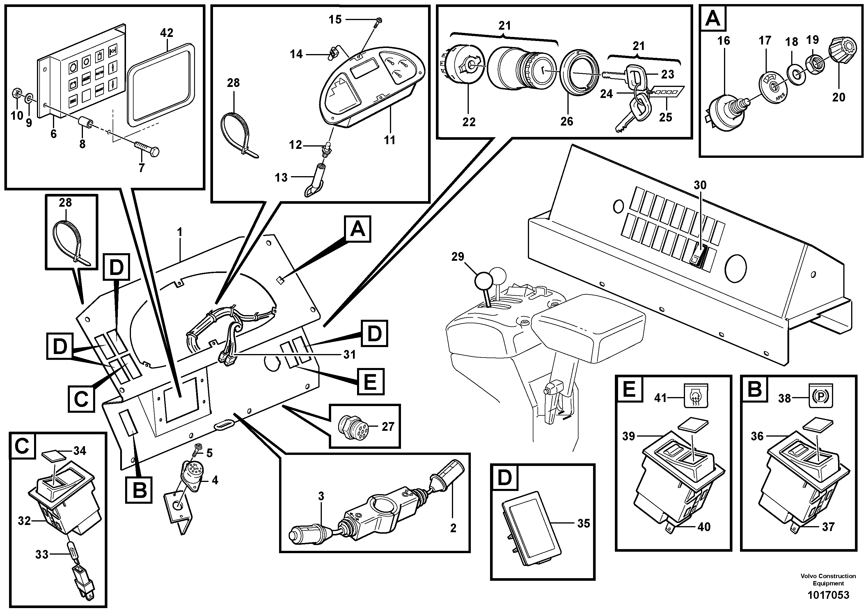Instrument panel  OPEN ROPS — volvo parts diagram