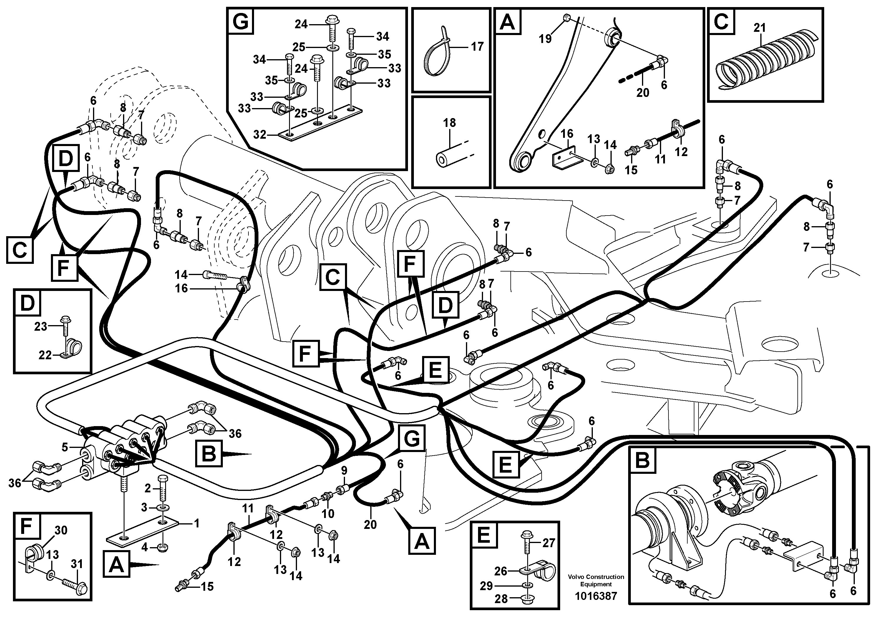 Central lubrication with fitting parts. B1  82531 — volvo parts diagram