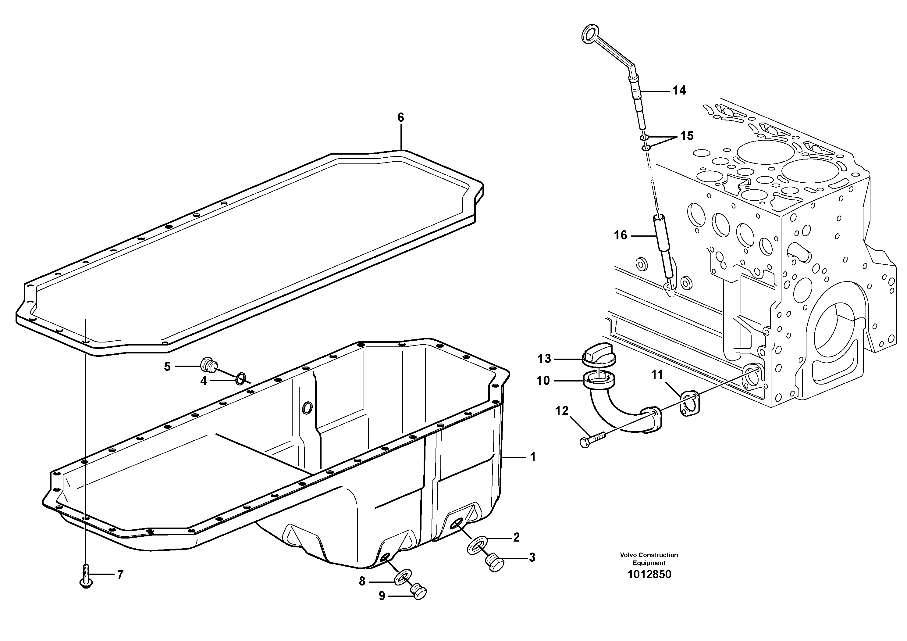 Oil sump — volvo parts diagram