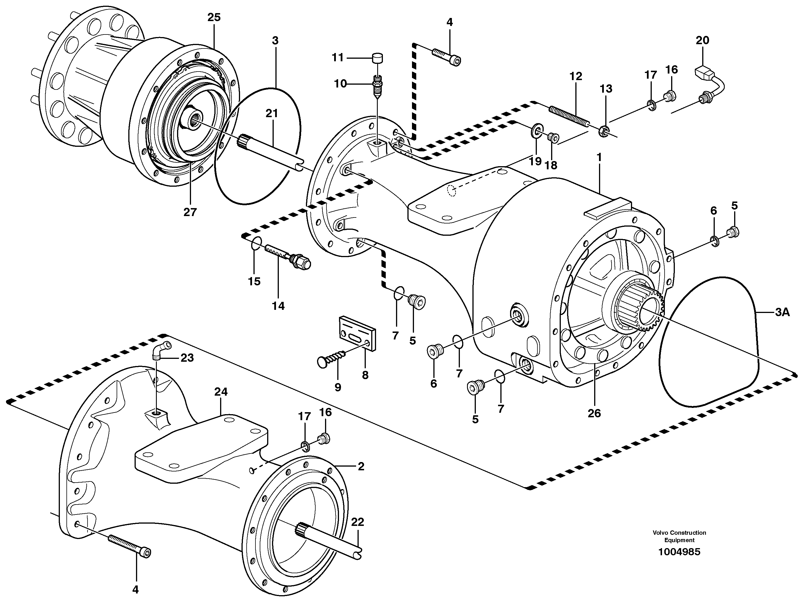 Planetary axle, front  23929 — volvo parts diagram