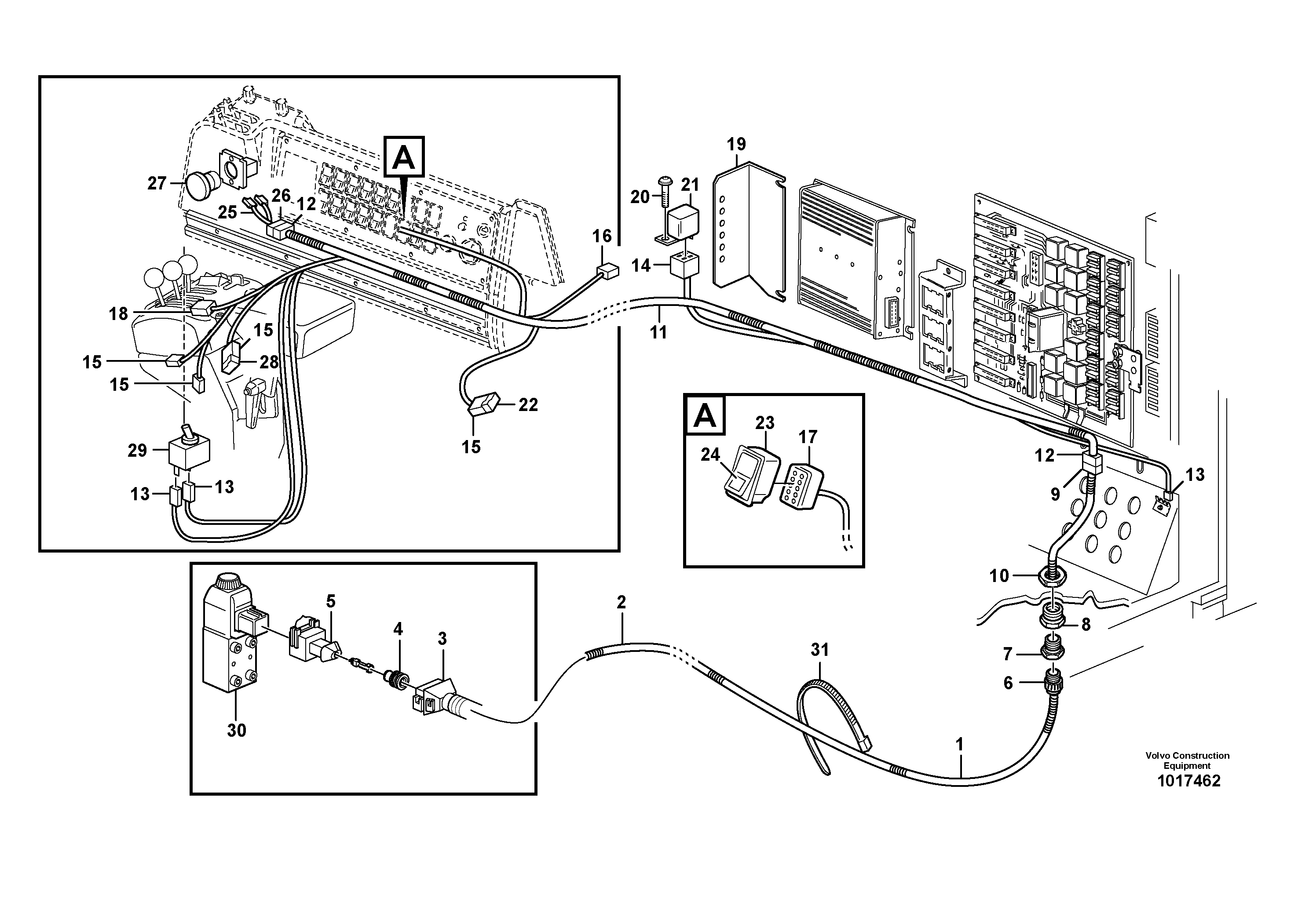 Cable harness: Adjustableflow from hydraulic function 3.  82062 — volvo parts diagram