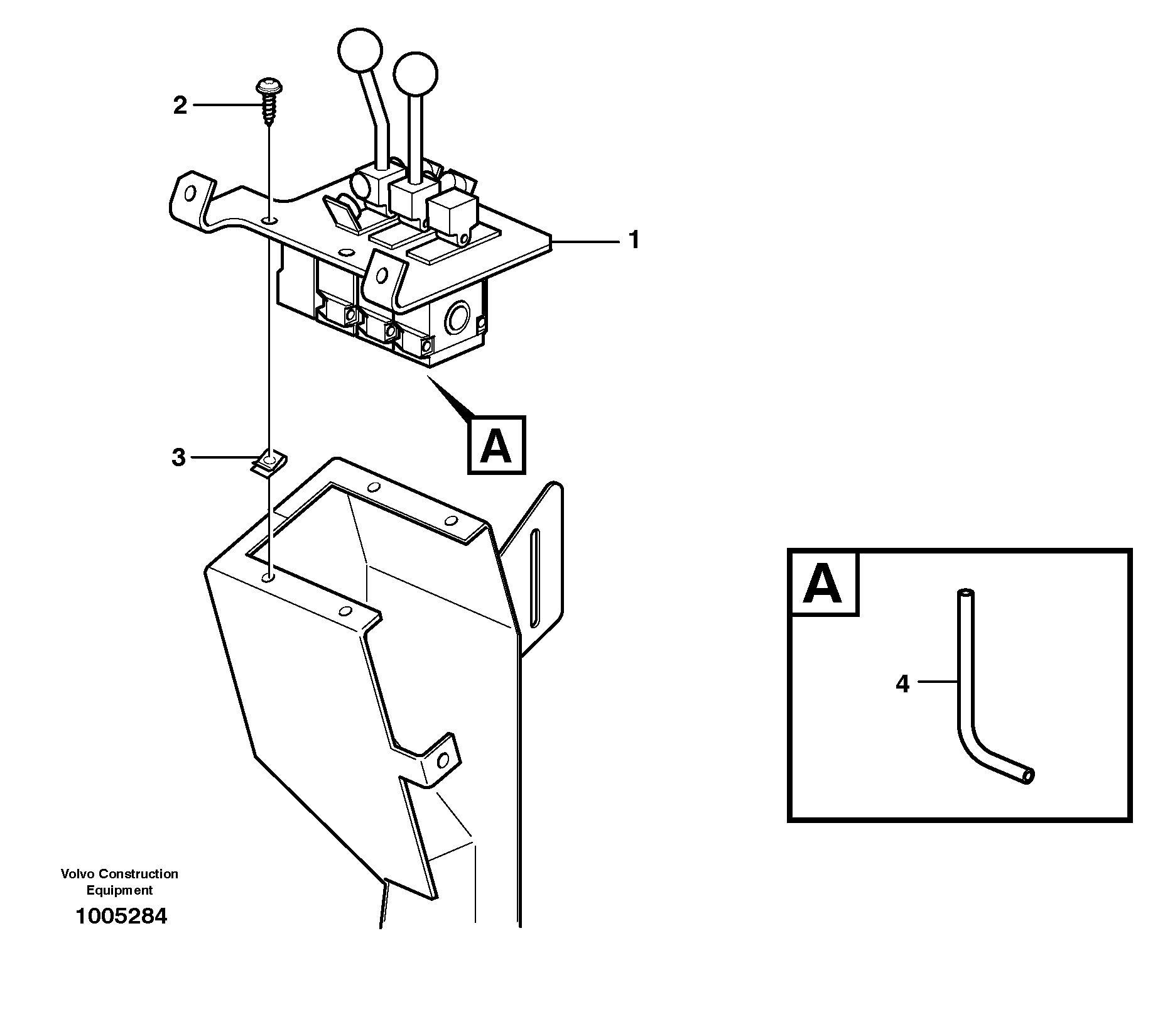 Servo valve with fitting parts  STD, OPEN ROPS — volvo parts diagram