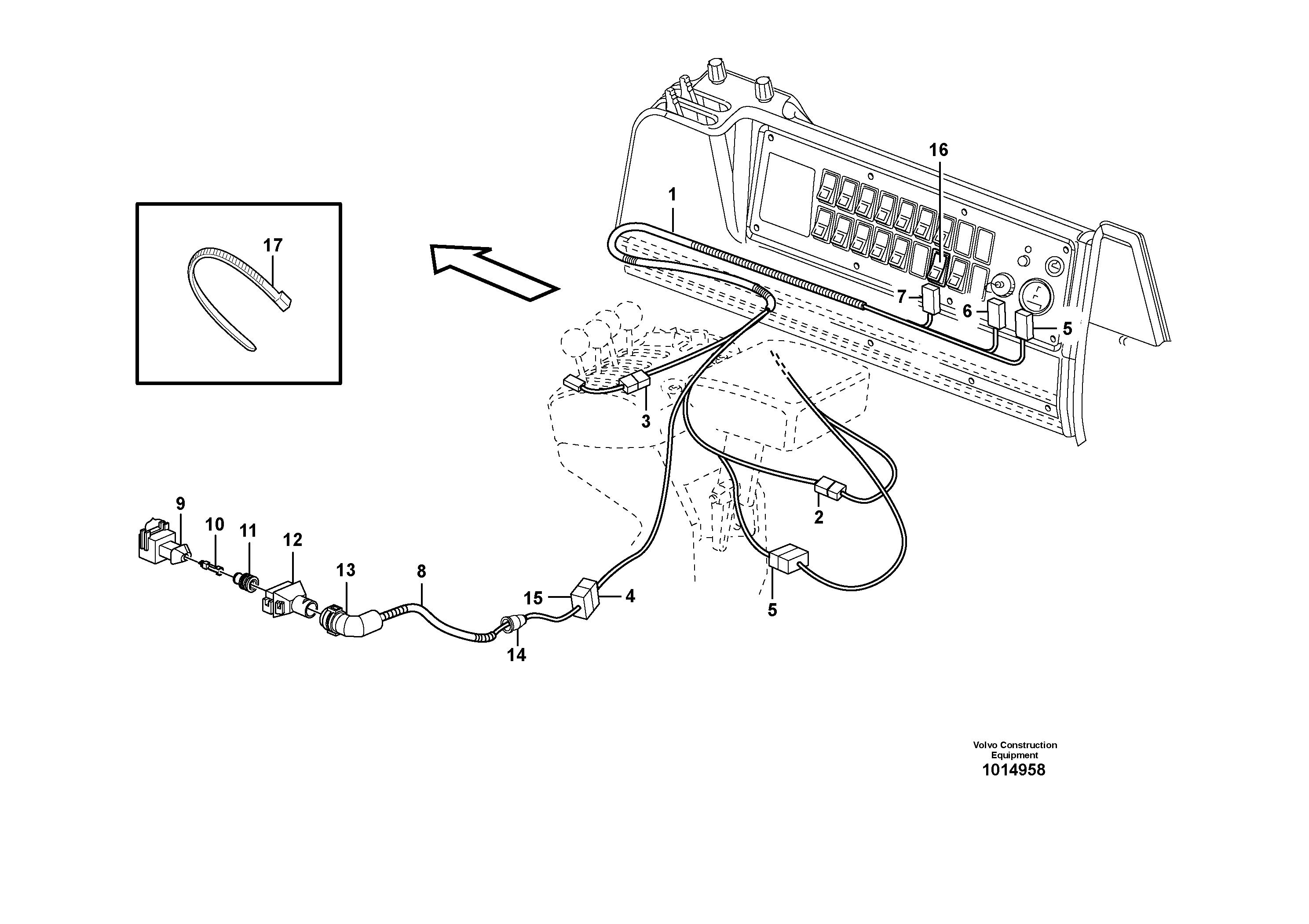 Cable harness, 4th function. lock valve.  82063, 83488 — volvo parts diagram