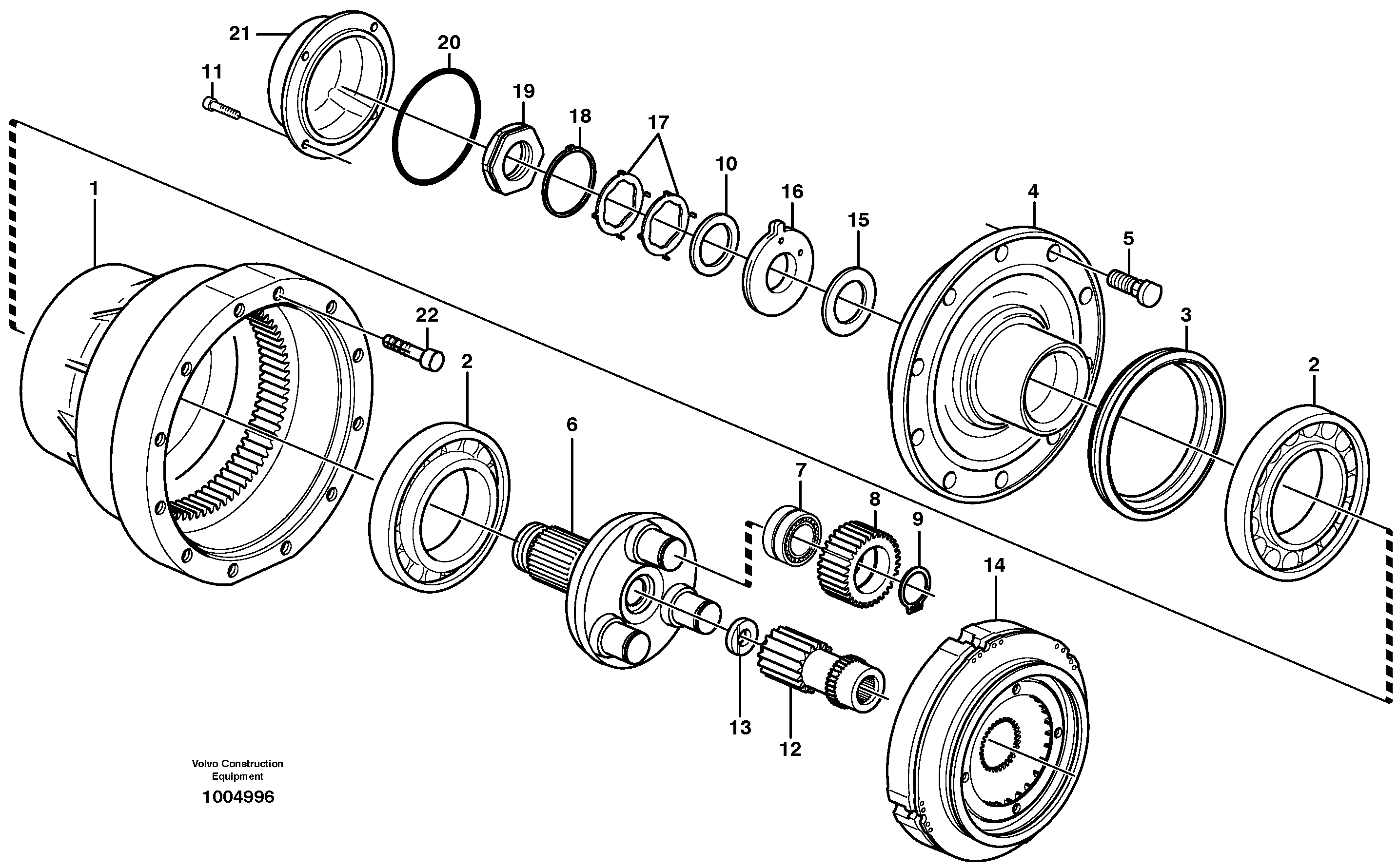 Planetary axle, rear  23930 — volvo parts diagram