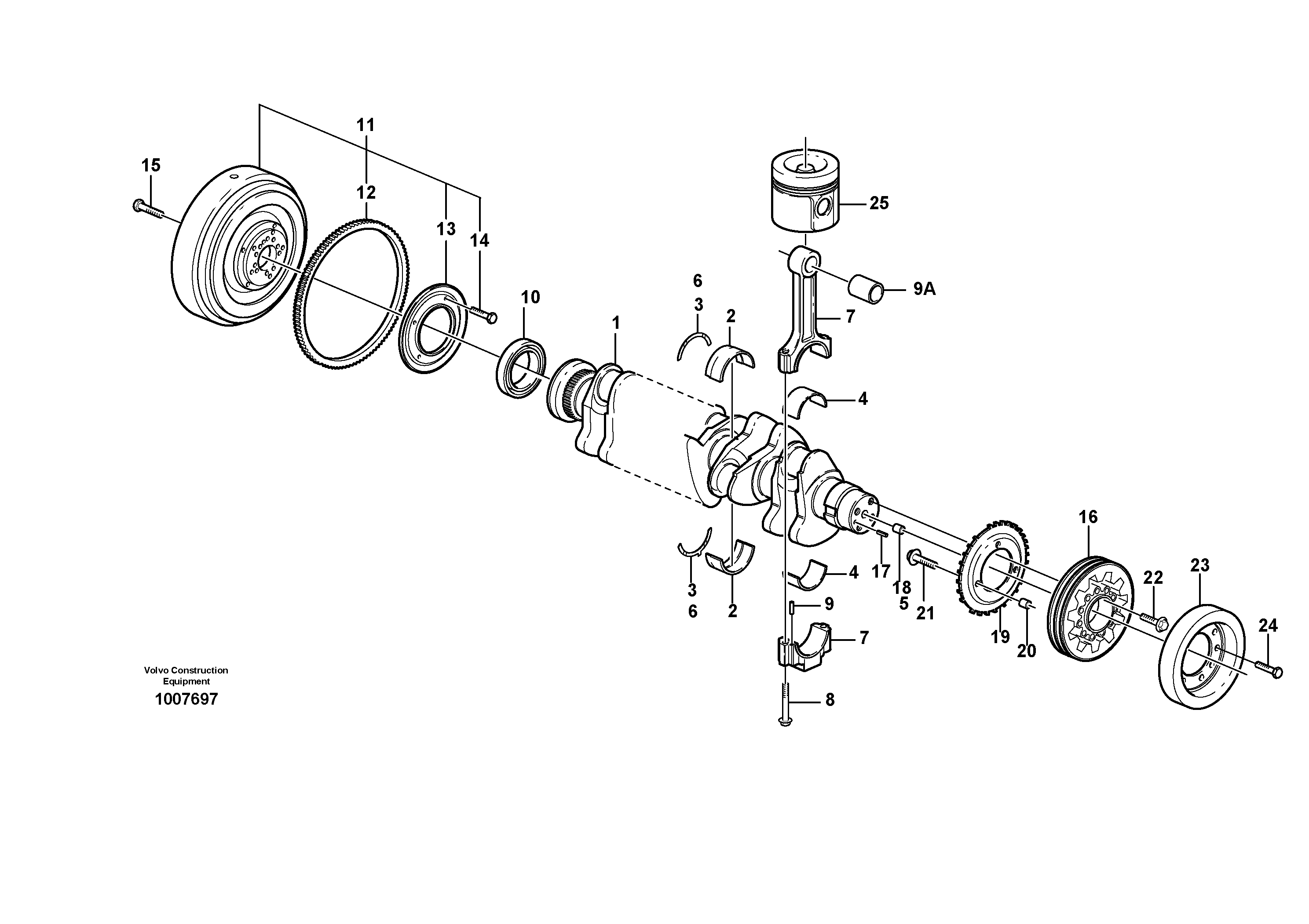 Crankshaft and related parts — volvo parts diagram