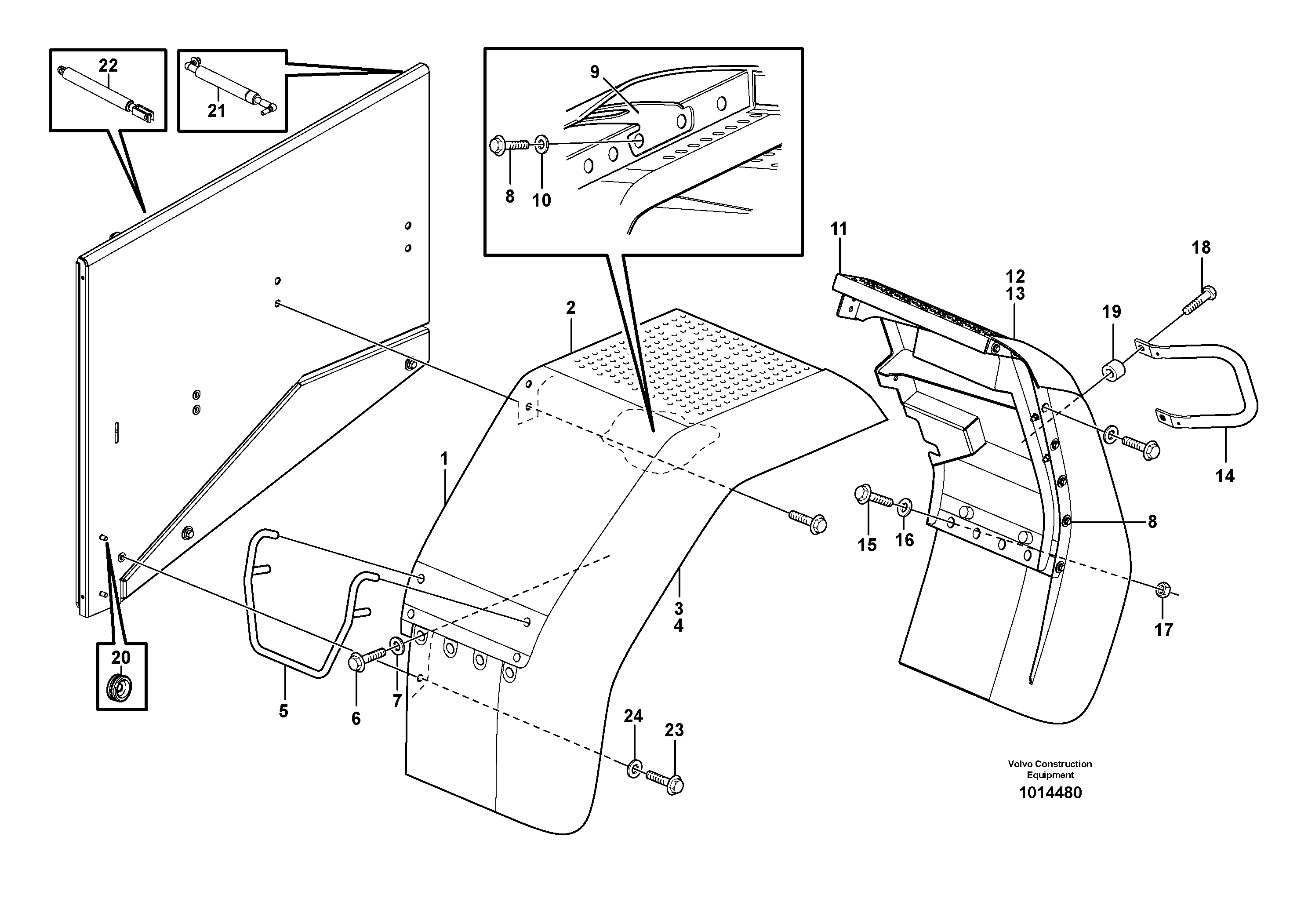 Fender, rear  80902 — volvo parts diagram