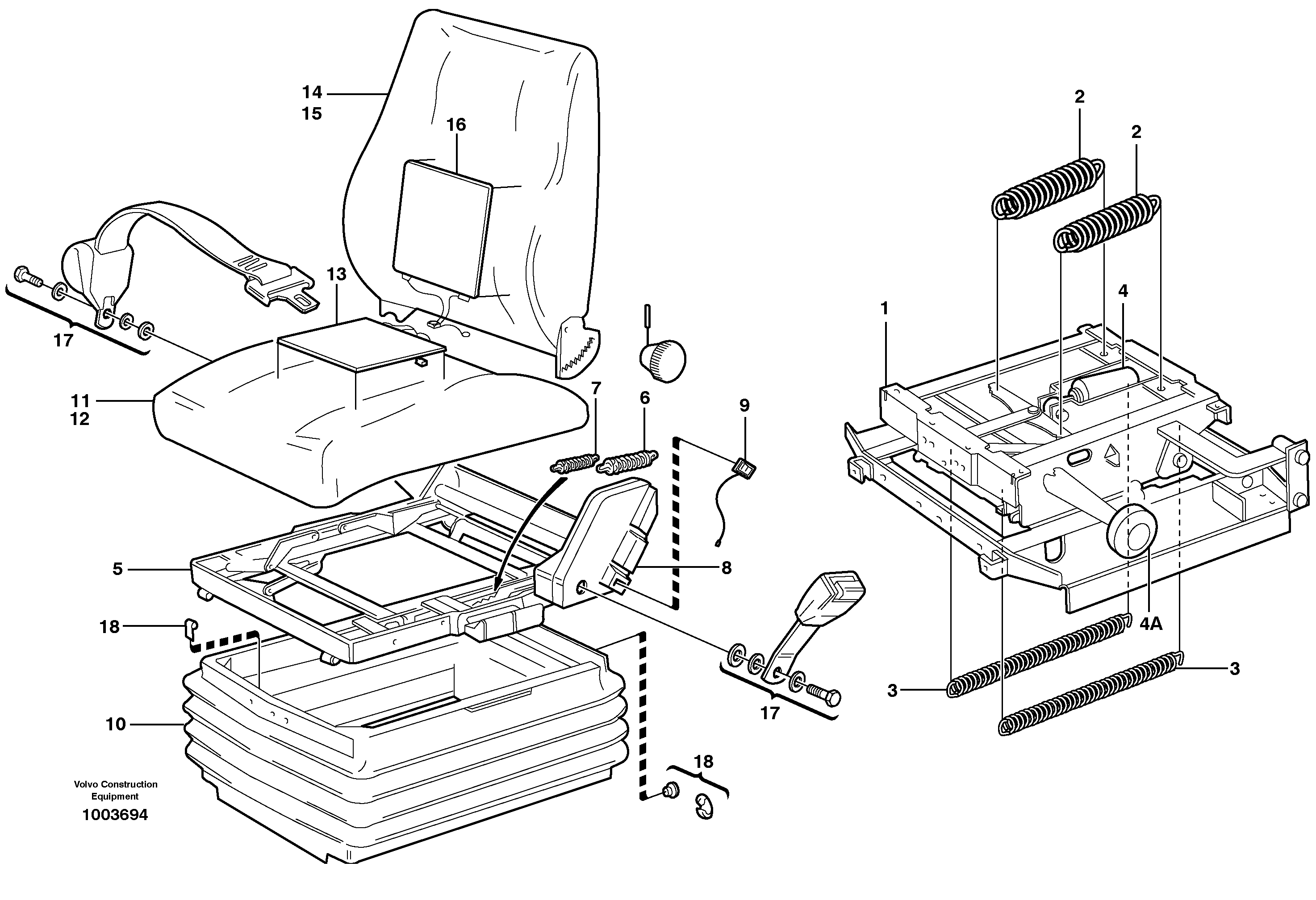 Operator's seat, ISRI.  80504, 80505 — volvo parts diagram