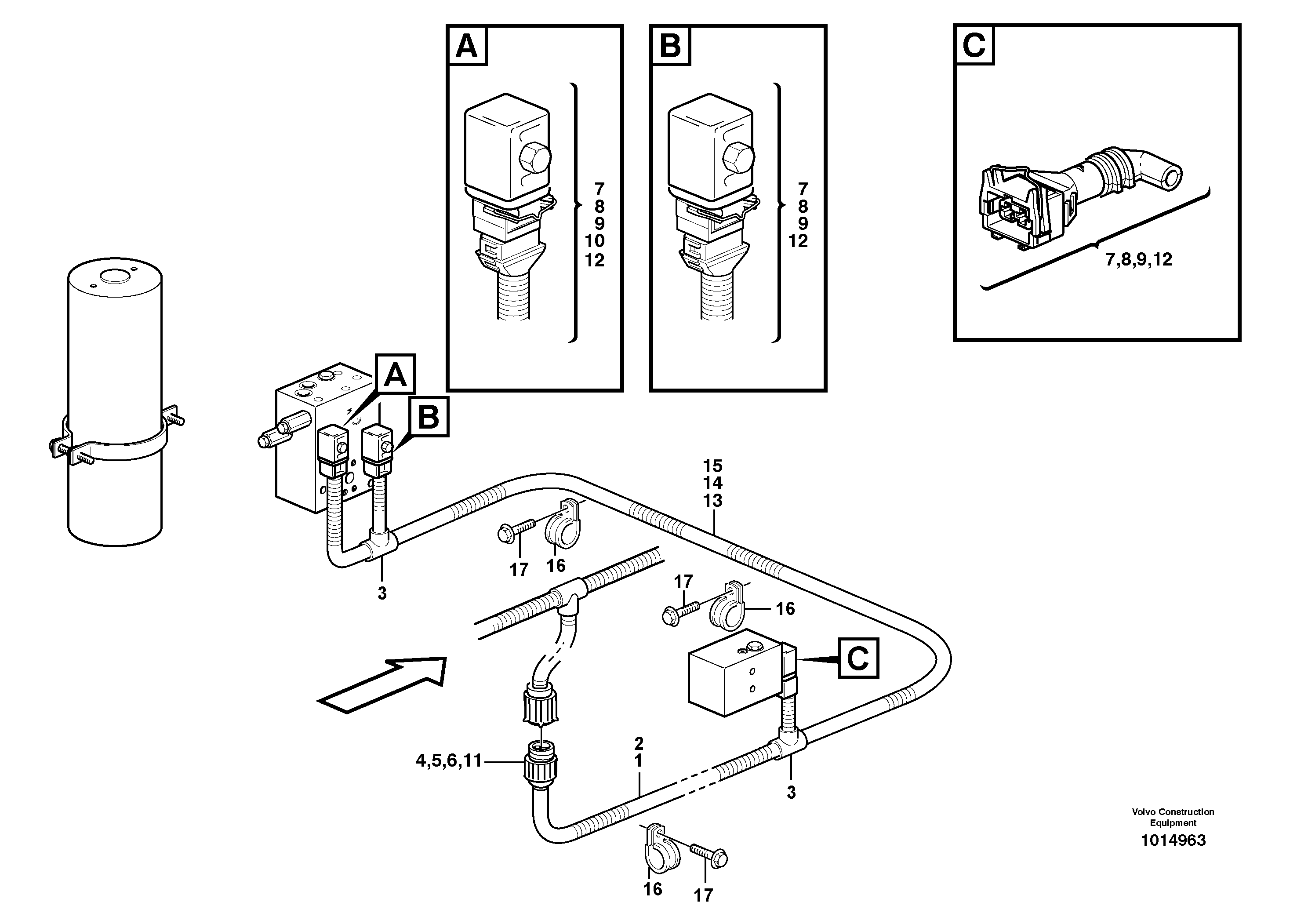 Cable harness, boom suspension system.  82058 — volvo parts diagram