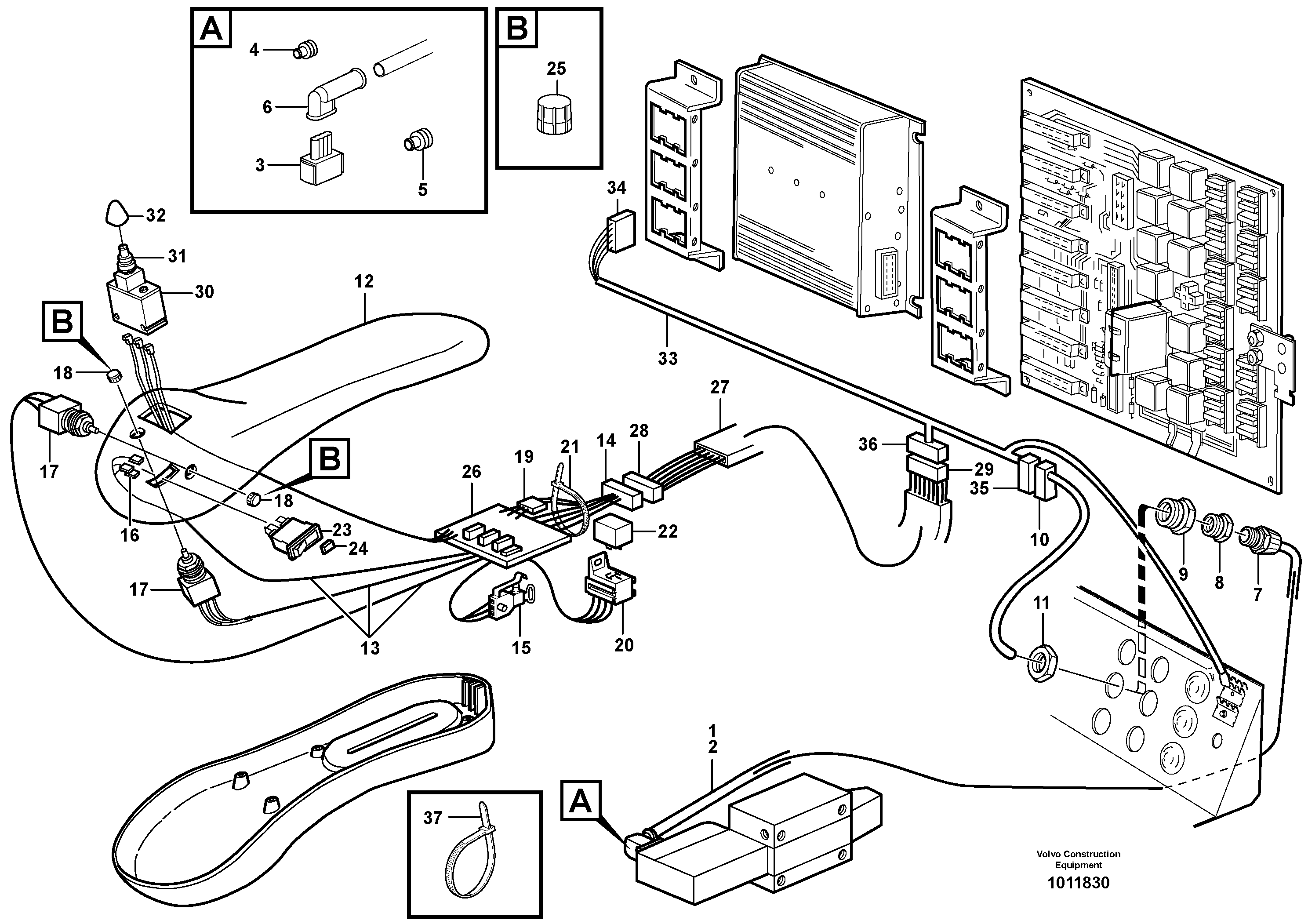 Cable harness, CDC - steering.  82057 — volvo parts diagram