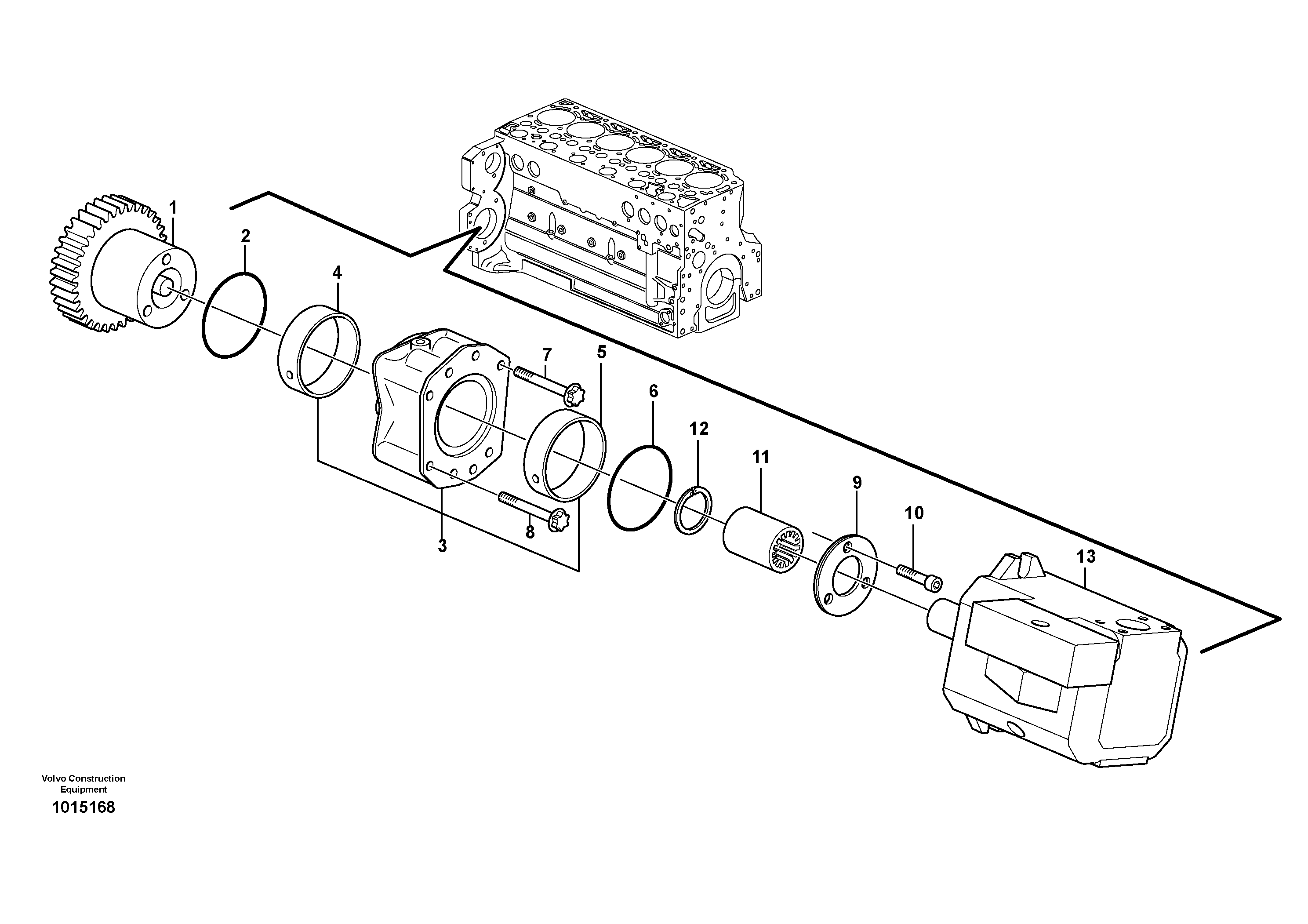 Pump drive power take-off — volvo parts diagram