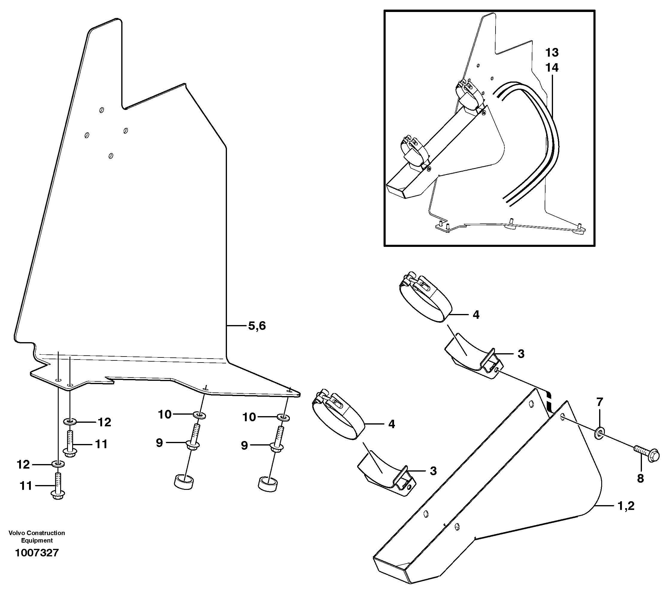 Hose protection, lift cylinder  82212 — volvo parts diagram