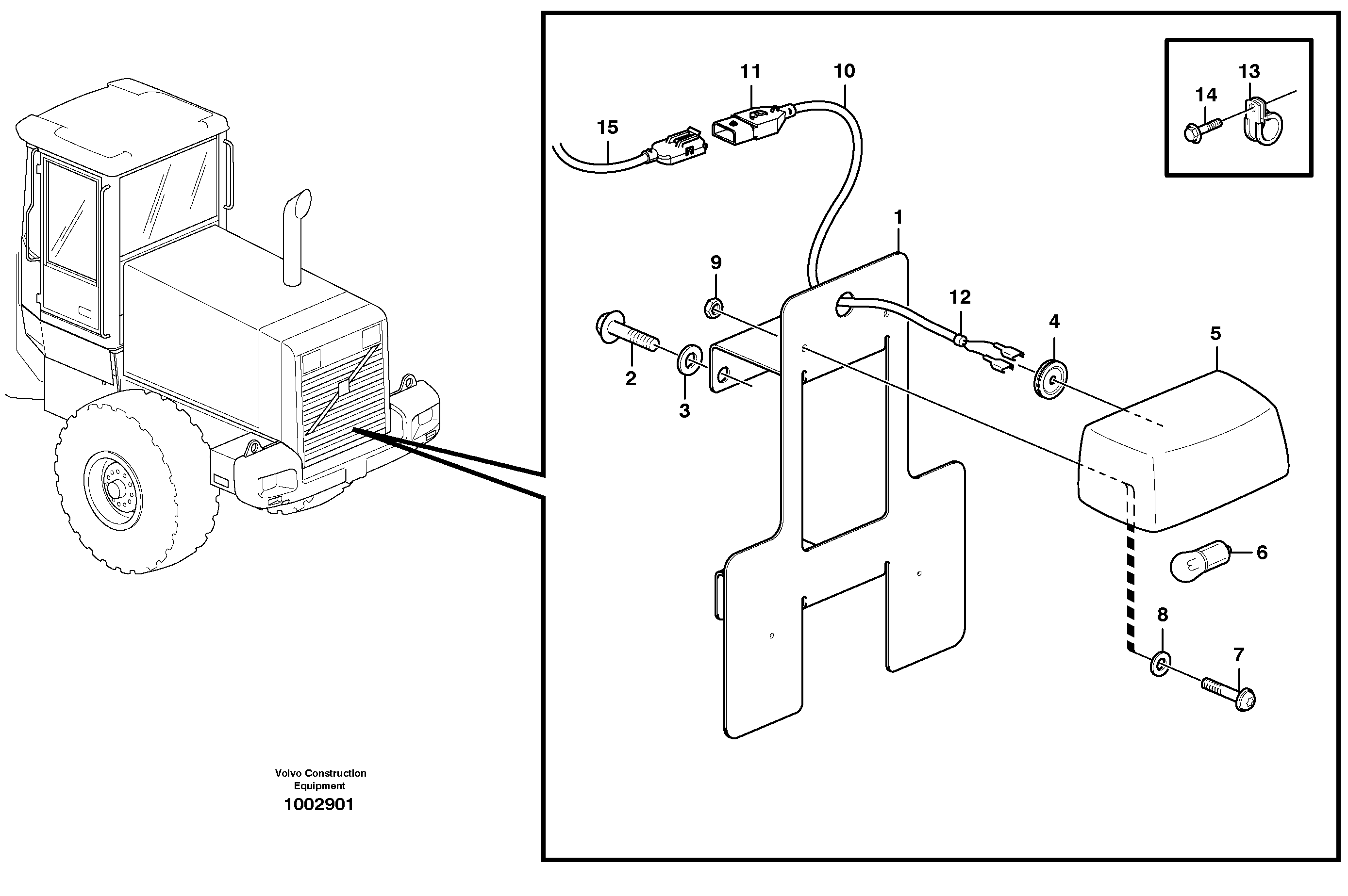 License plate lamp  80884 — volvo parts diagram
