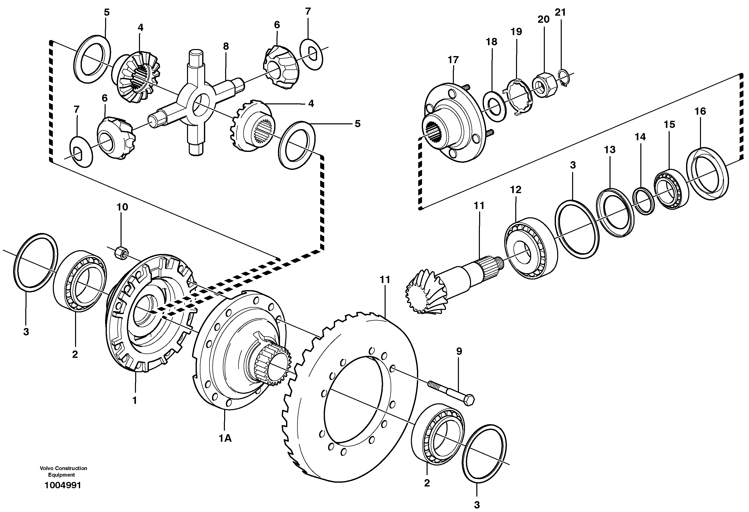Final drive, front  23929 — volvo parts diagram