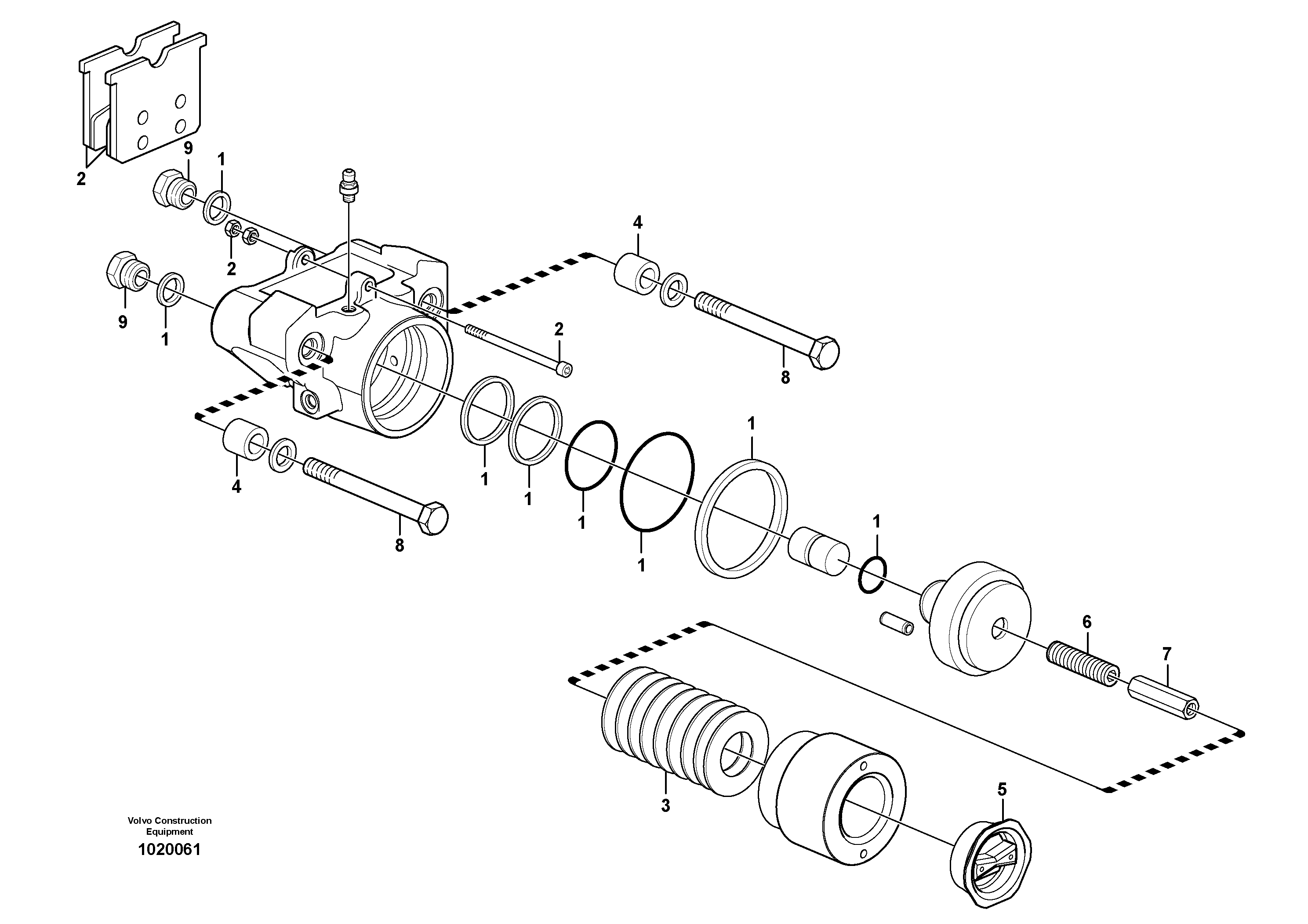 Parking brake  22532, STD, OPEN ROPS — volvo parts diagram