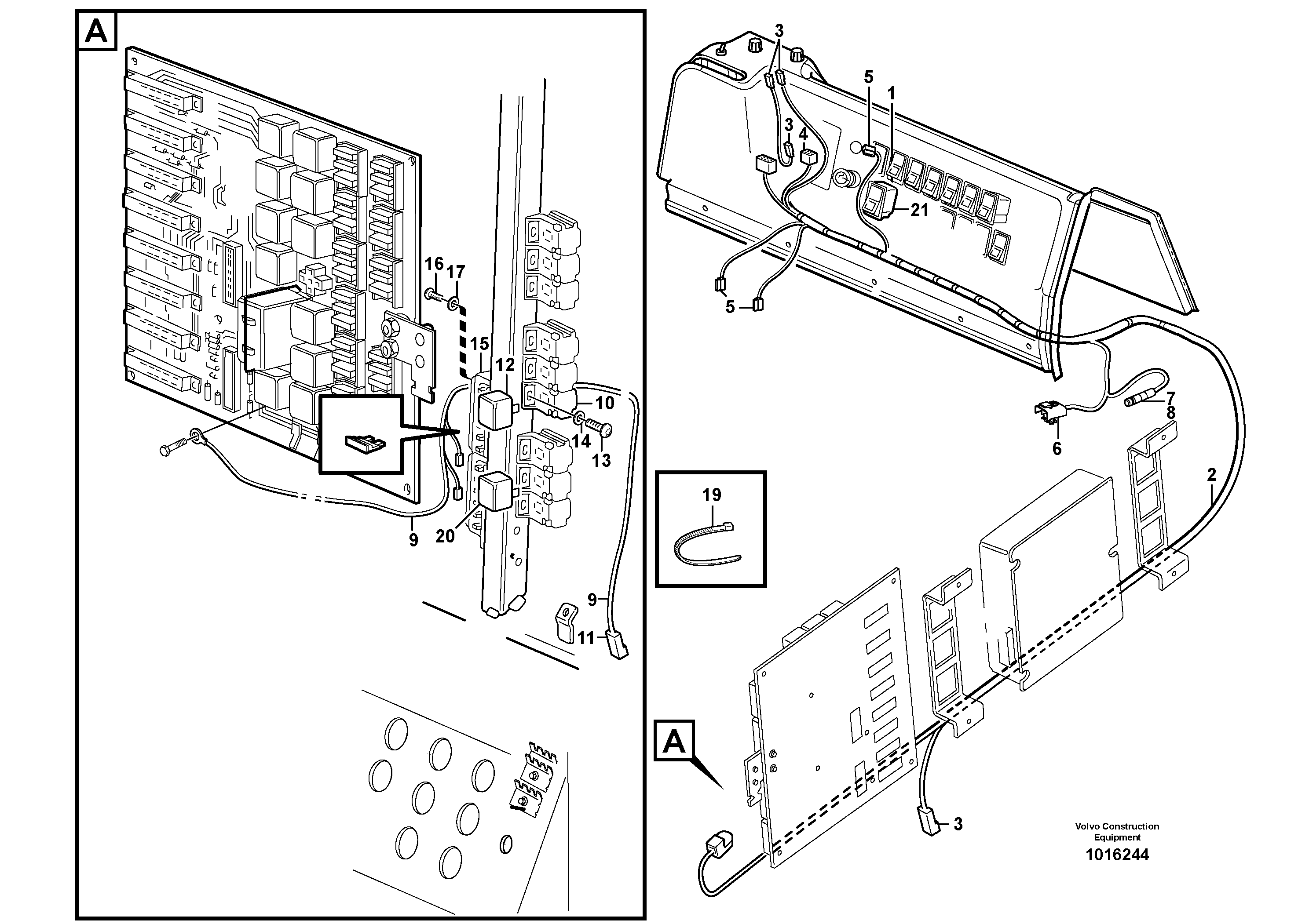 Cable harness, automatic temperature control.  80868, 82772, 82773 — volvo parts diagram