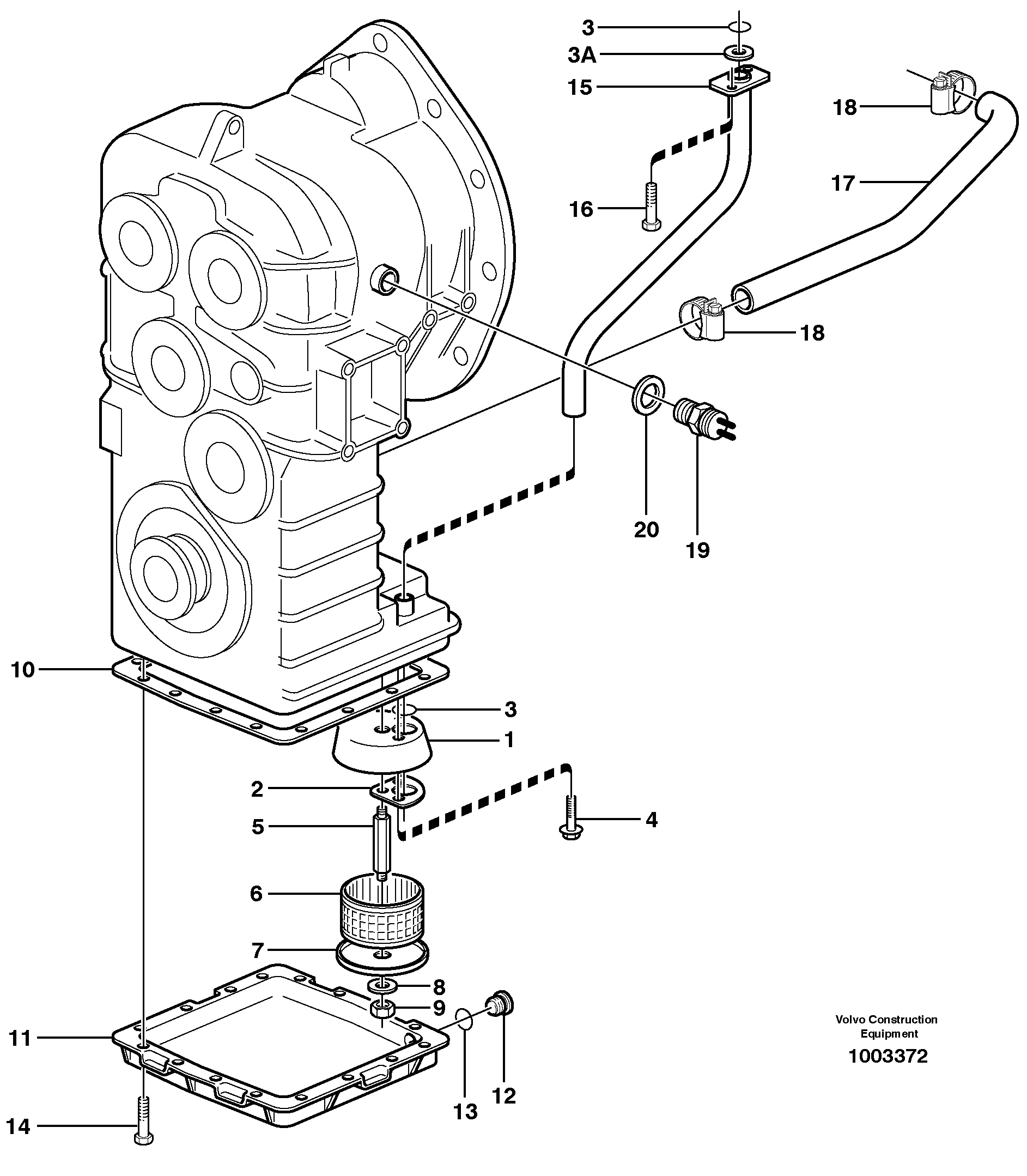 Oil reservoir and strainer  HT93 — volvo parts diagram