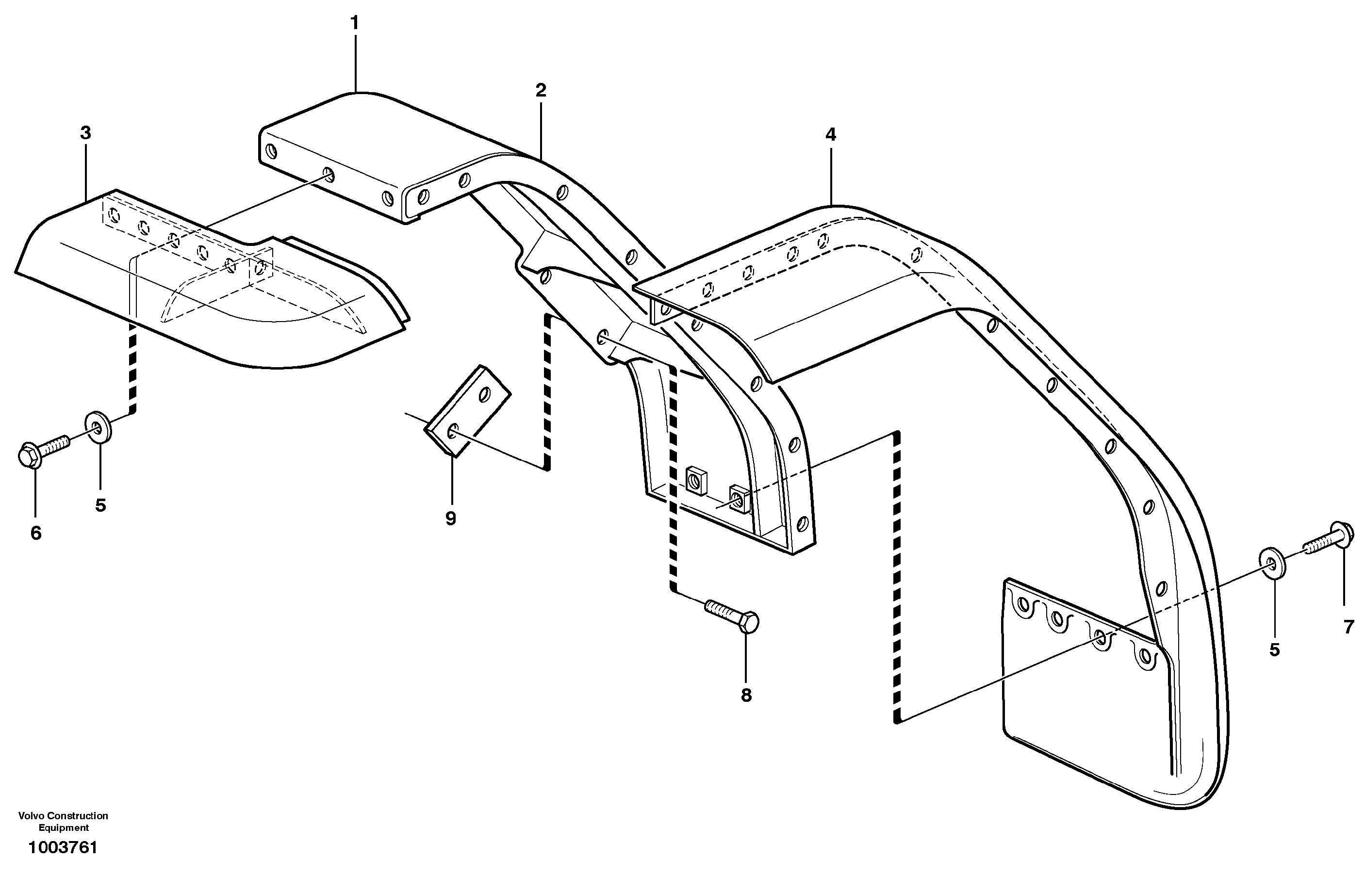 Fenders, front and rear.  STD, OPEN ROPS — volvo parts diagram