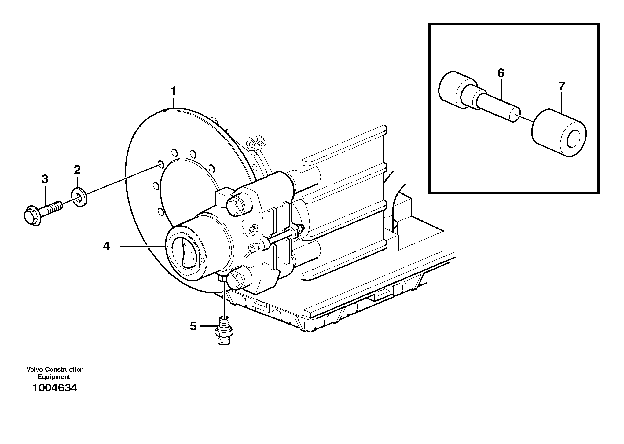 Parking brake  22532, STD, OPEN ROPS — volvo parts diagram